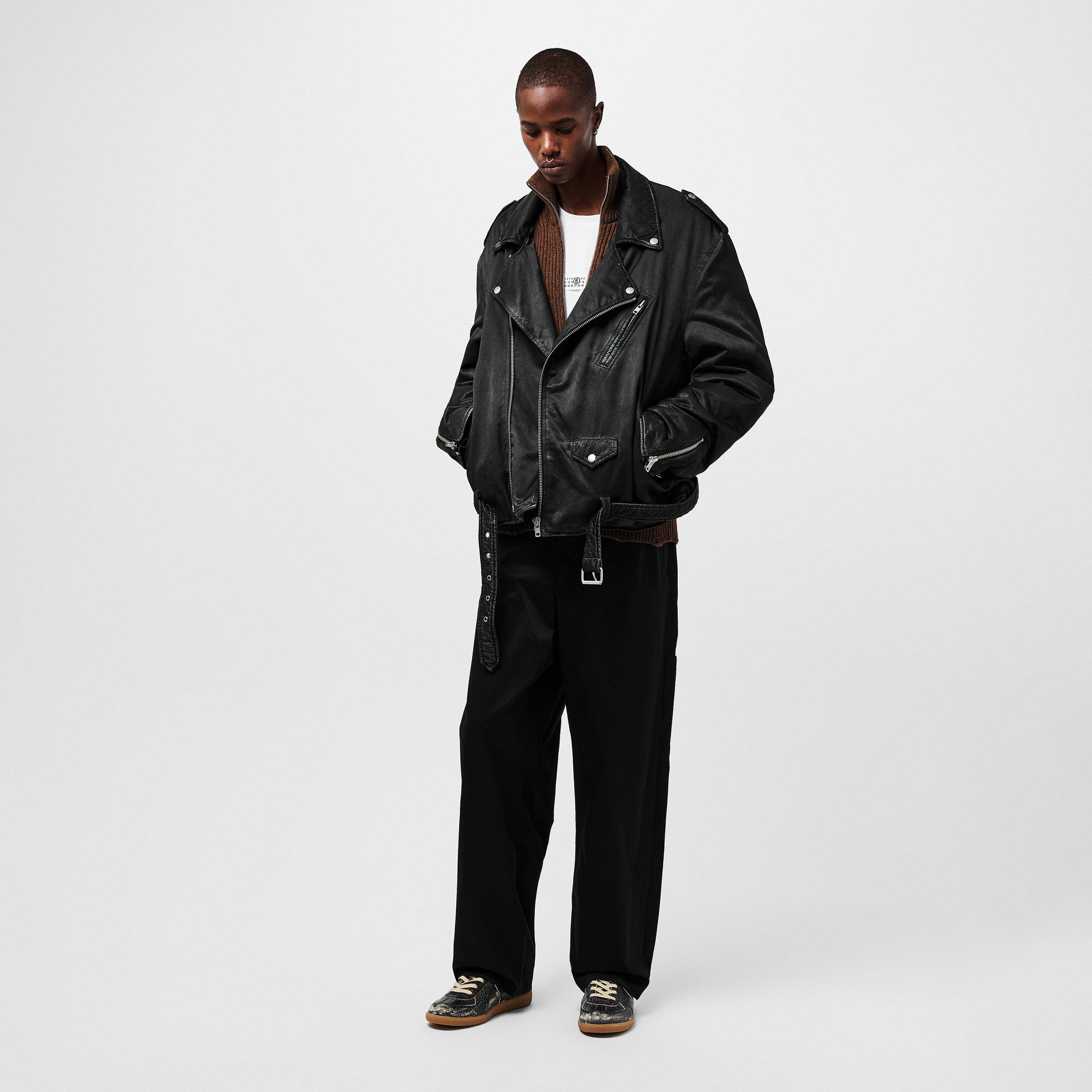 Washed Black - MM6 Maison Margiela - Men's Biker Bomber Jacket - 6
