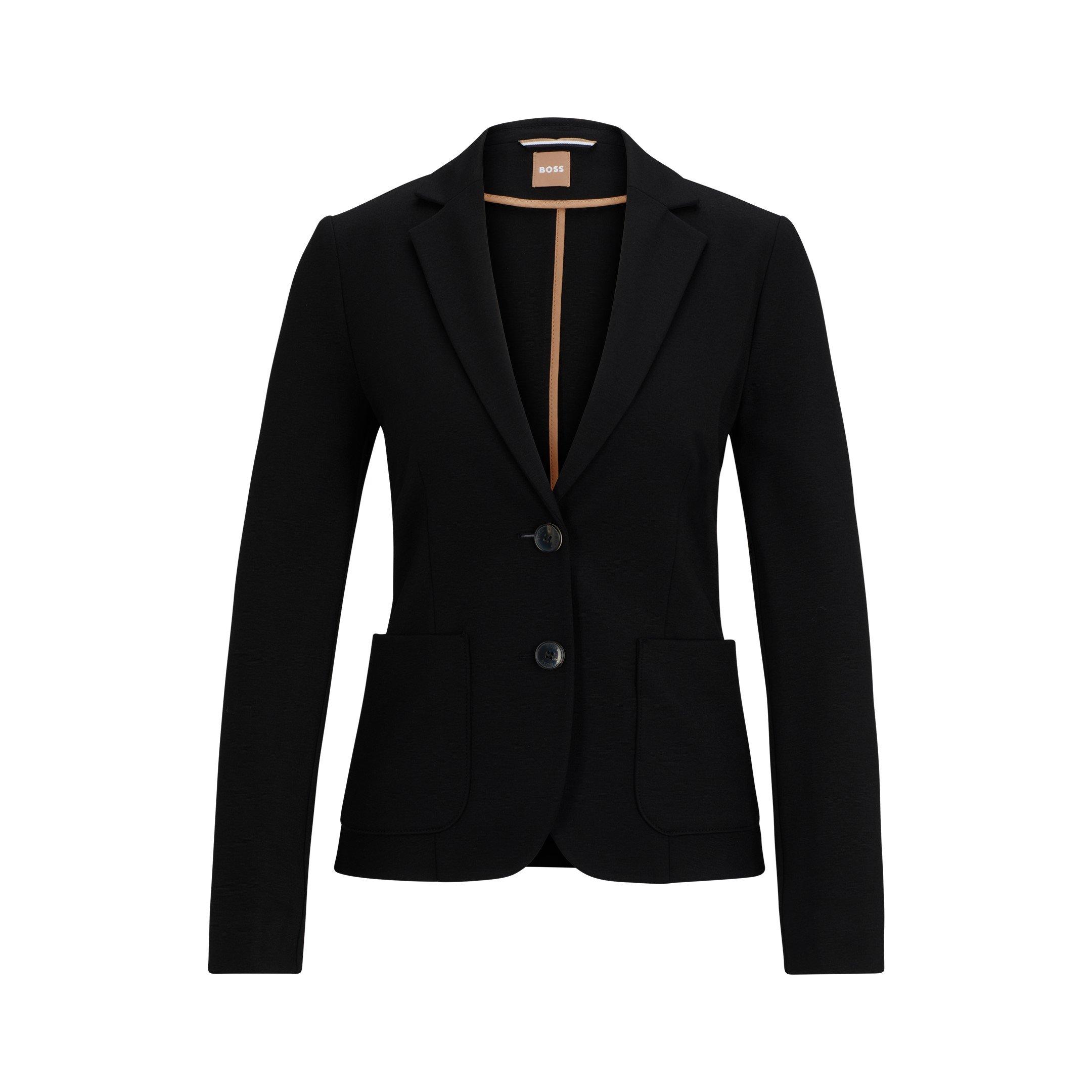 Black - Boss - Women's Black Single Breasted Viscose Long Sleeve Blazer - 1