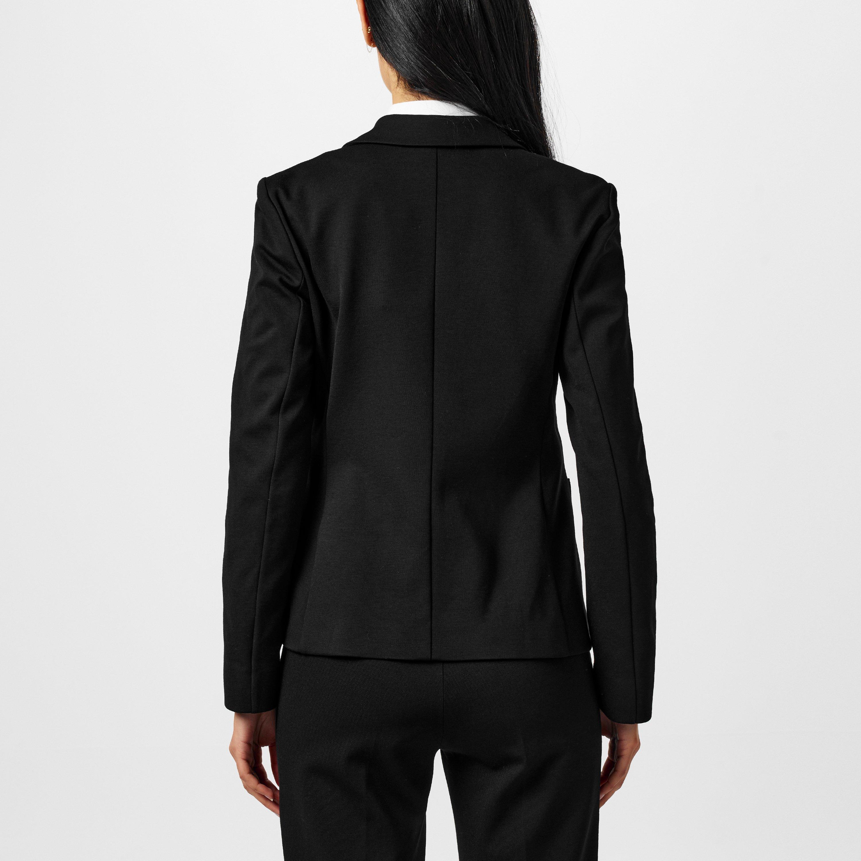 Black - Boss - Women's  Black Single Breasted Viscose Long Sleeve Blazer - 4