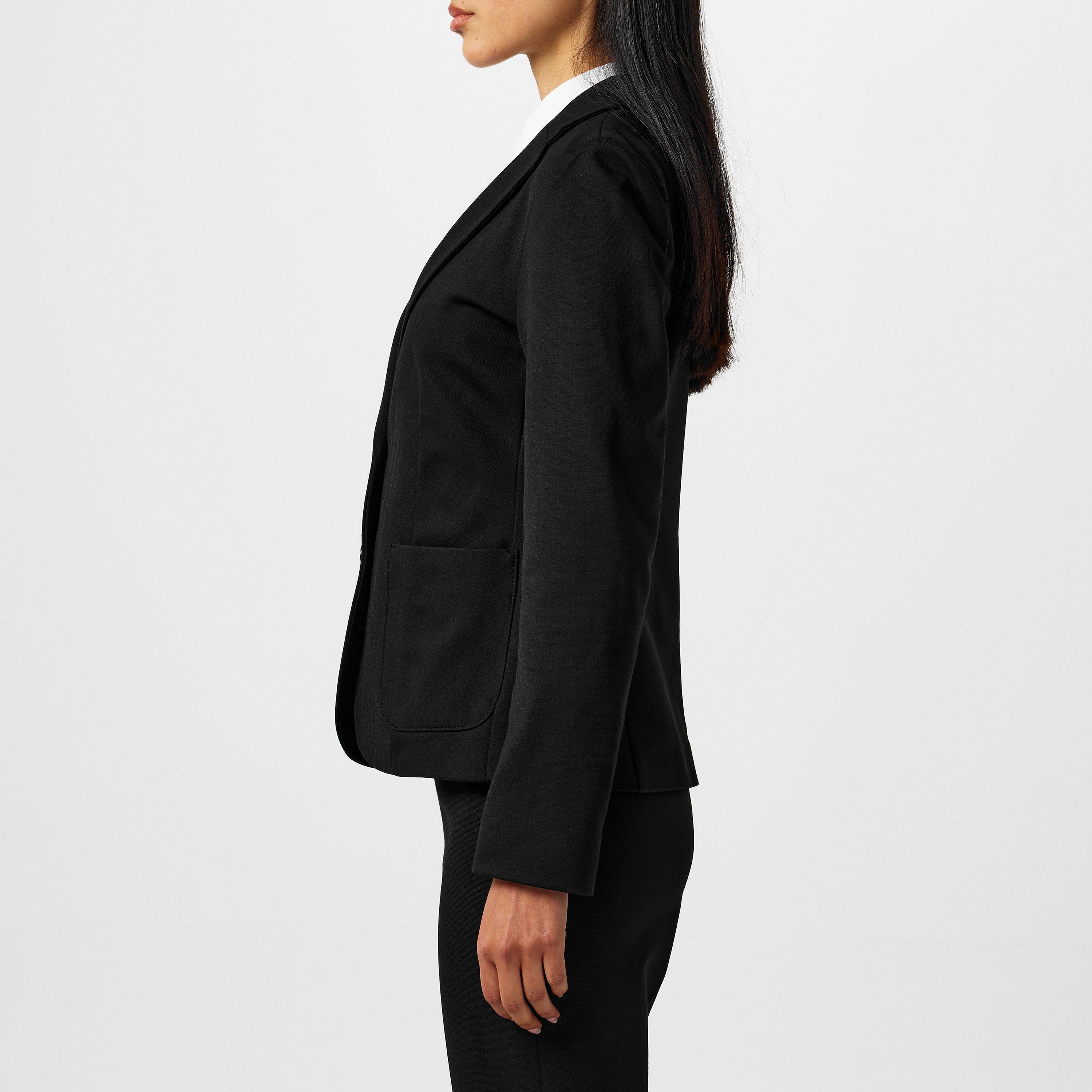 Black - Boss - Women's  Black Single Breasted Viscose Long Sleeve Blazer - 5