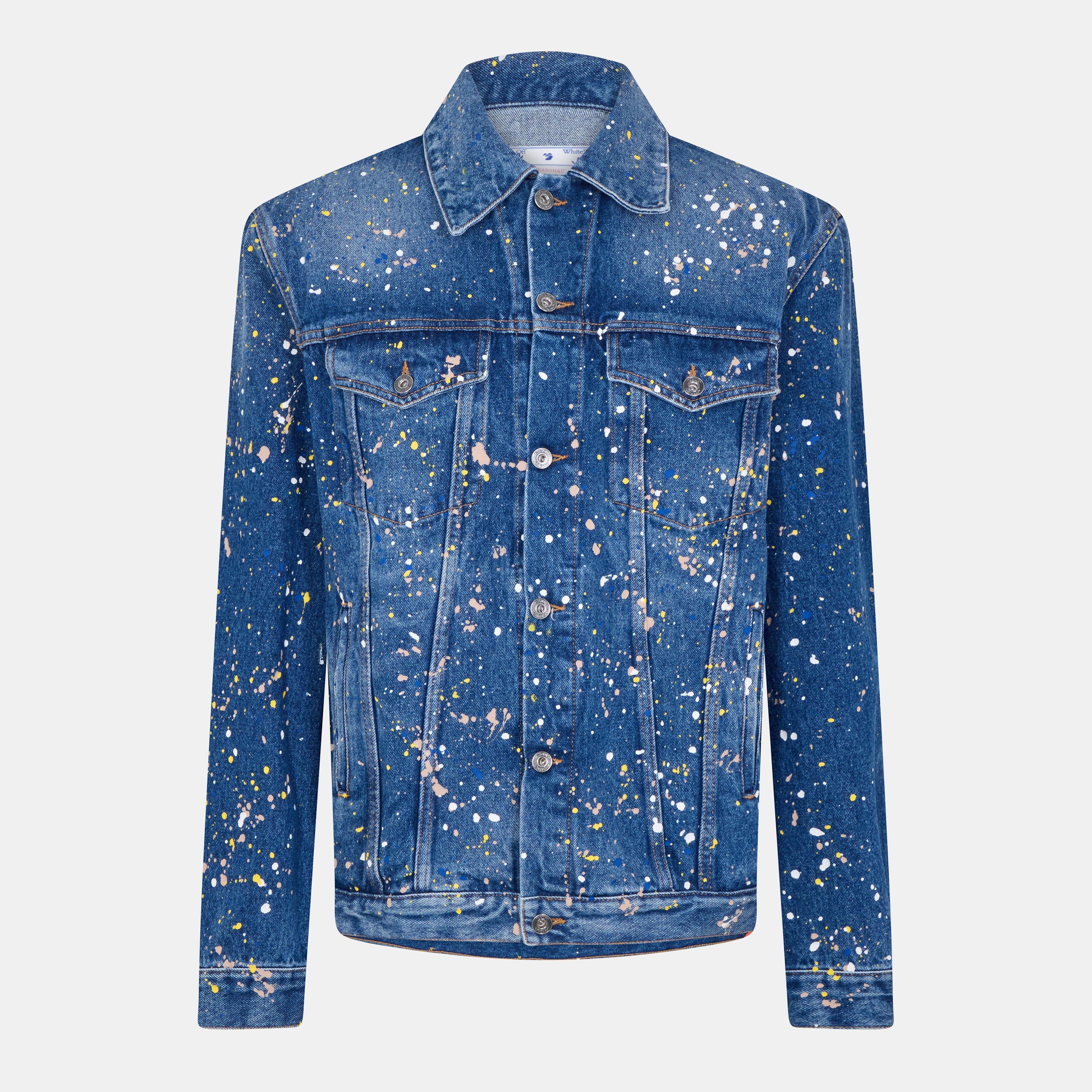 Blue - Off White - Men's Skt Dnm Oversized Denim Jacket - 1