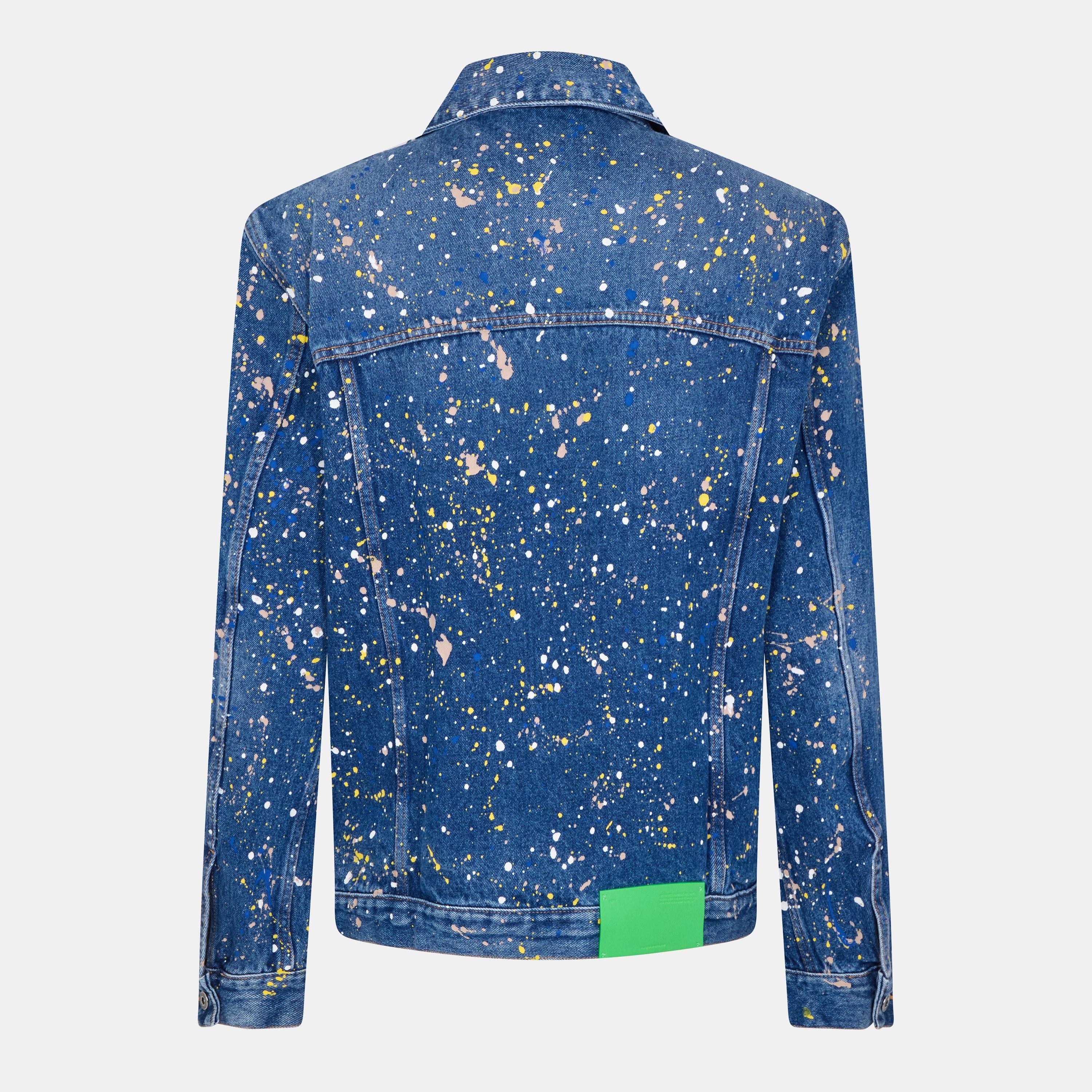 Blue - Off White - Men's Skt Dnm Oversized Denim Jacket - 2