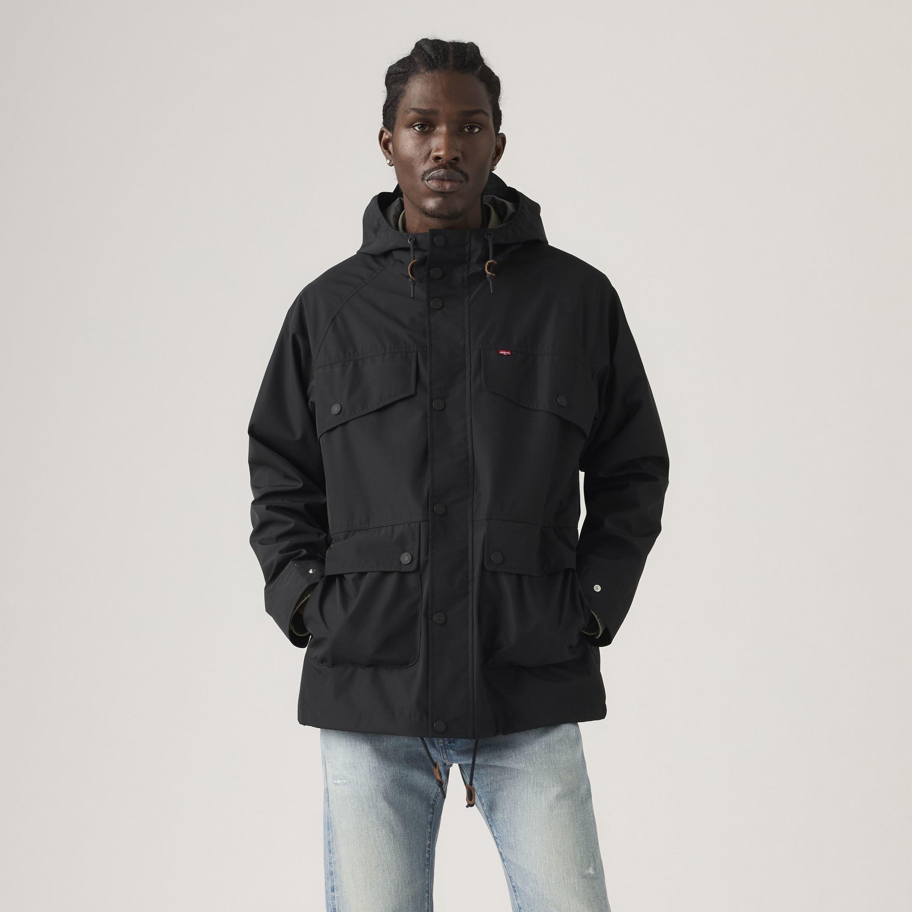 JET BLACK - Levis - Mens Levis Marina Utility Parka Jacket - 2