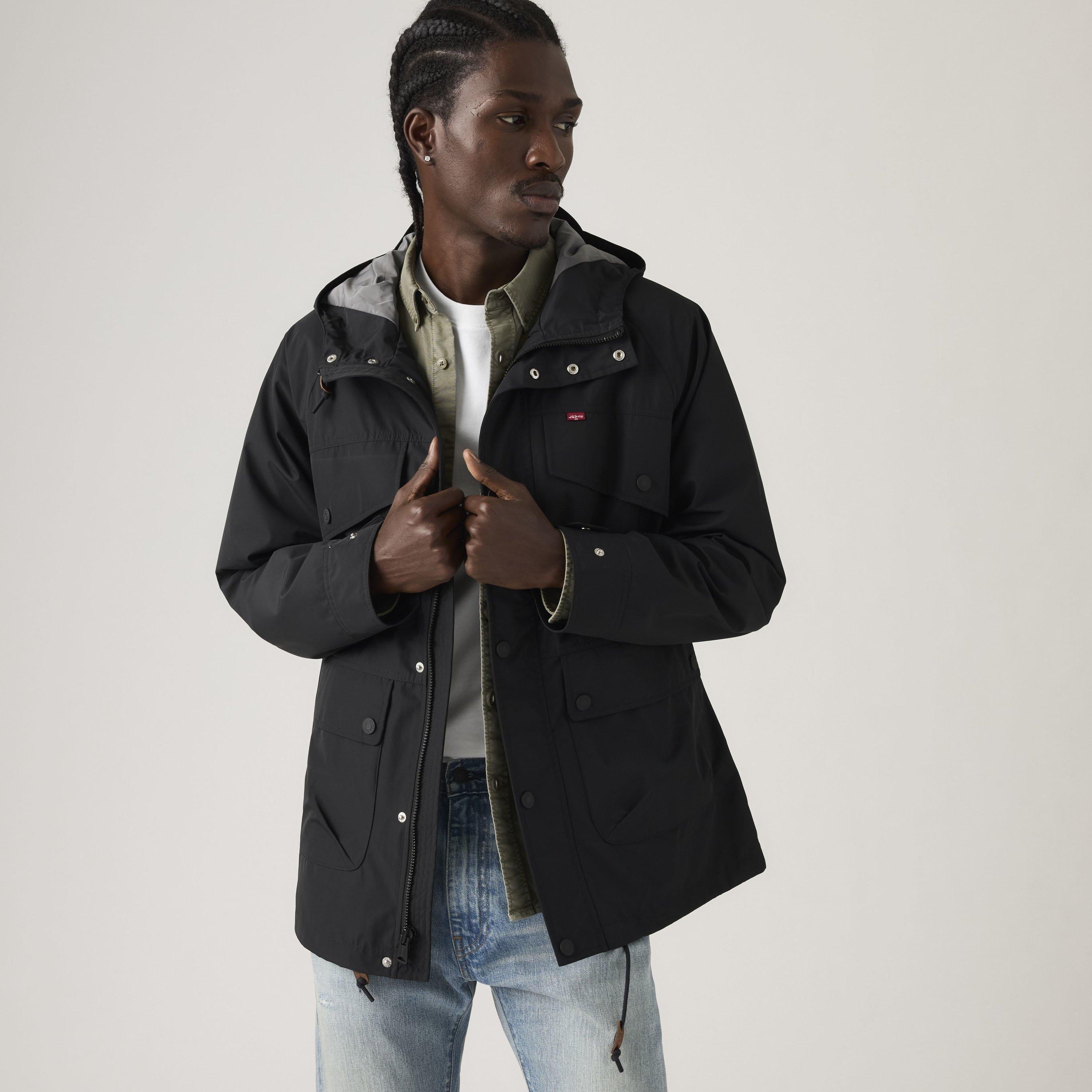 JET BLACK - Levis - Mens Levis Marina Utility Parka Jacket - 5