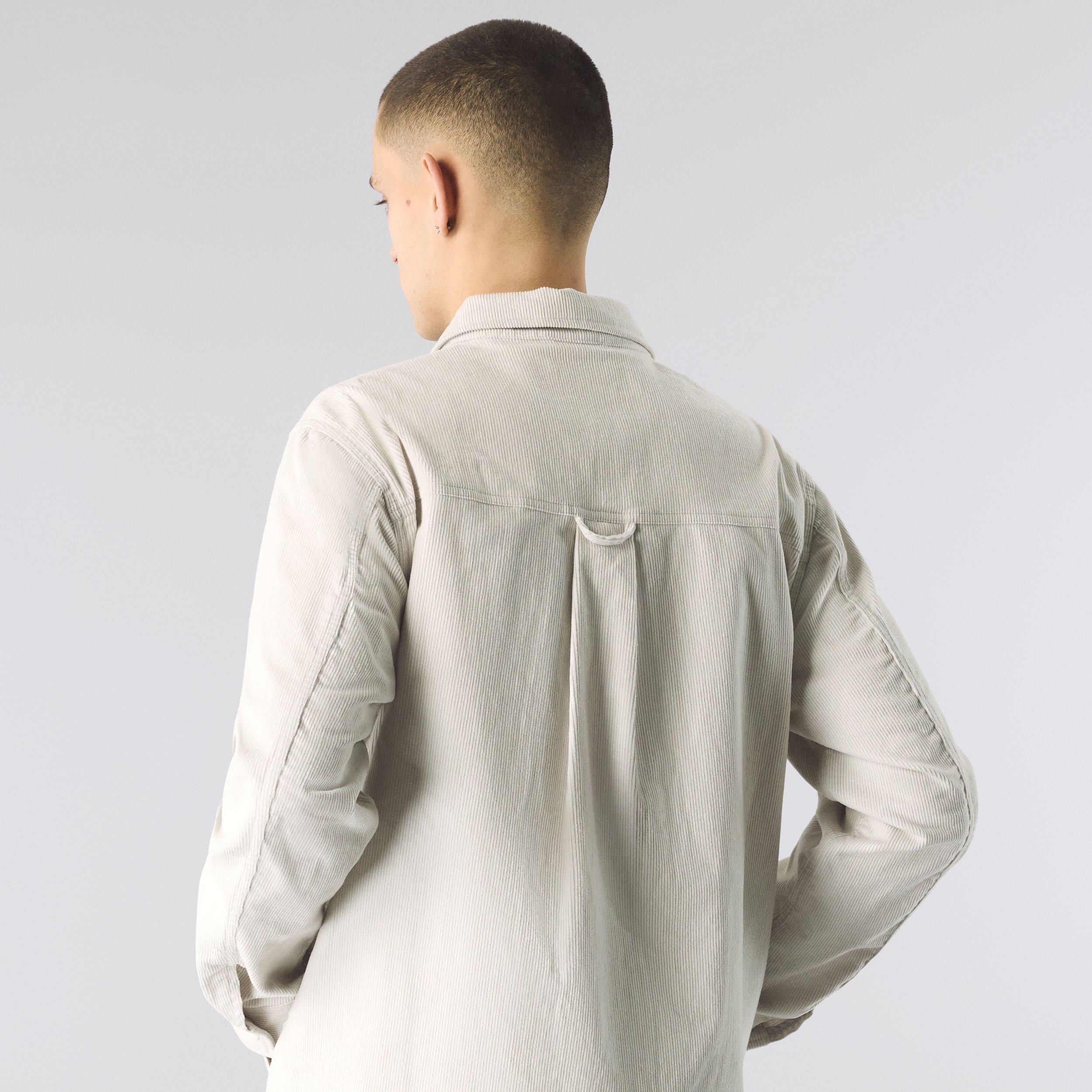Stone - Pretty Green - Men's Prestwich Cord Textured Overshirt - 3