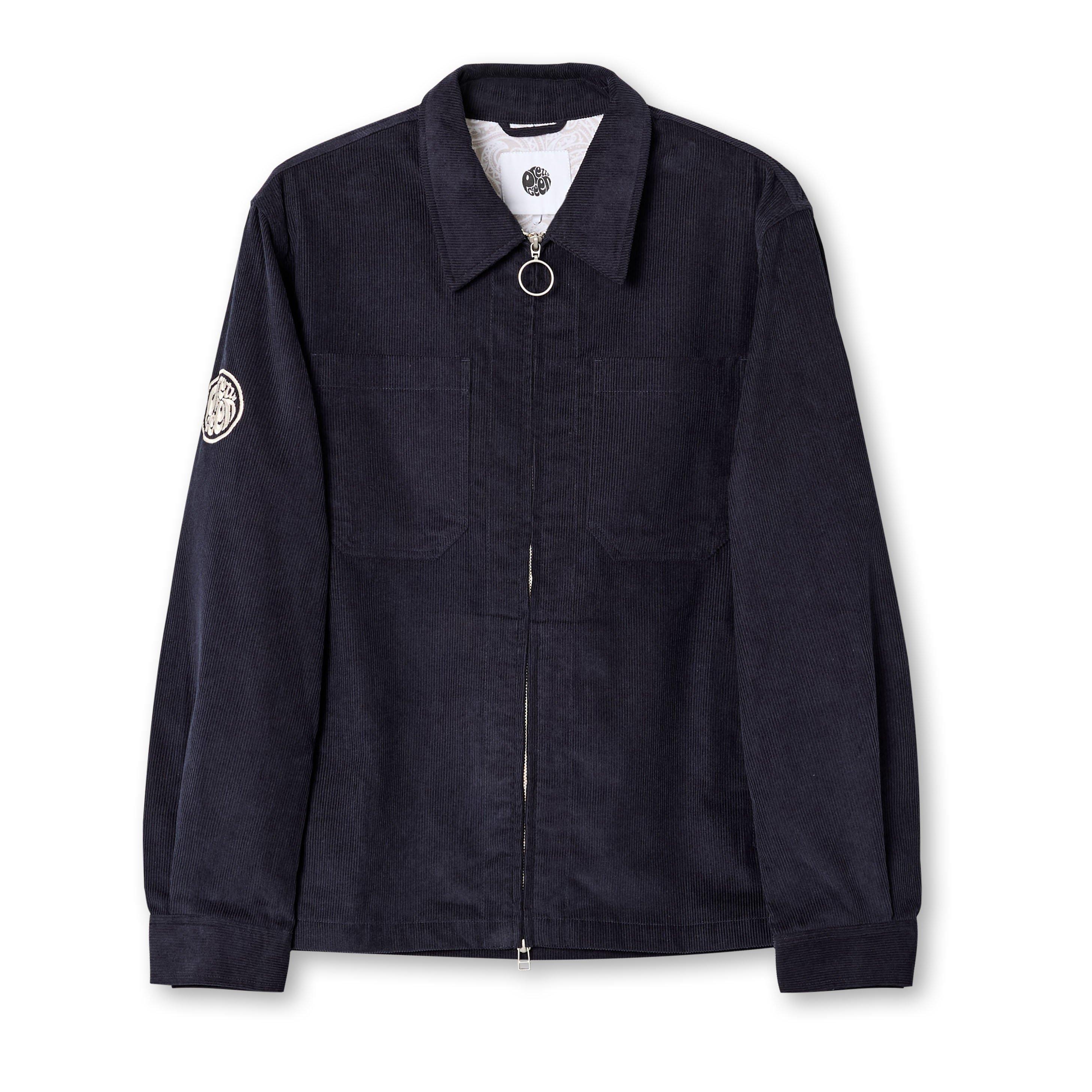 Navy - Pretty Green - Men's Prestwich Cord Textured Overshirt - 1