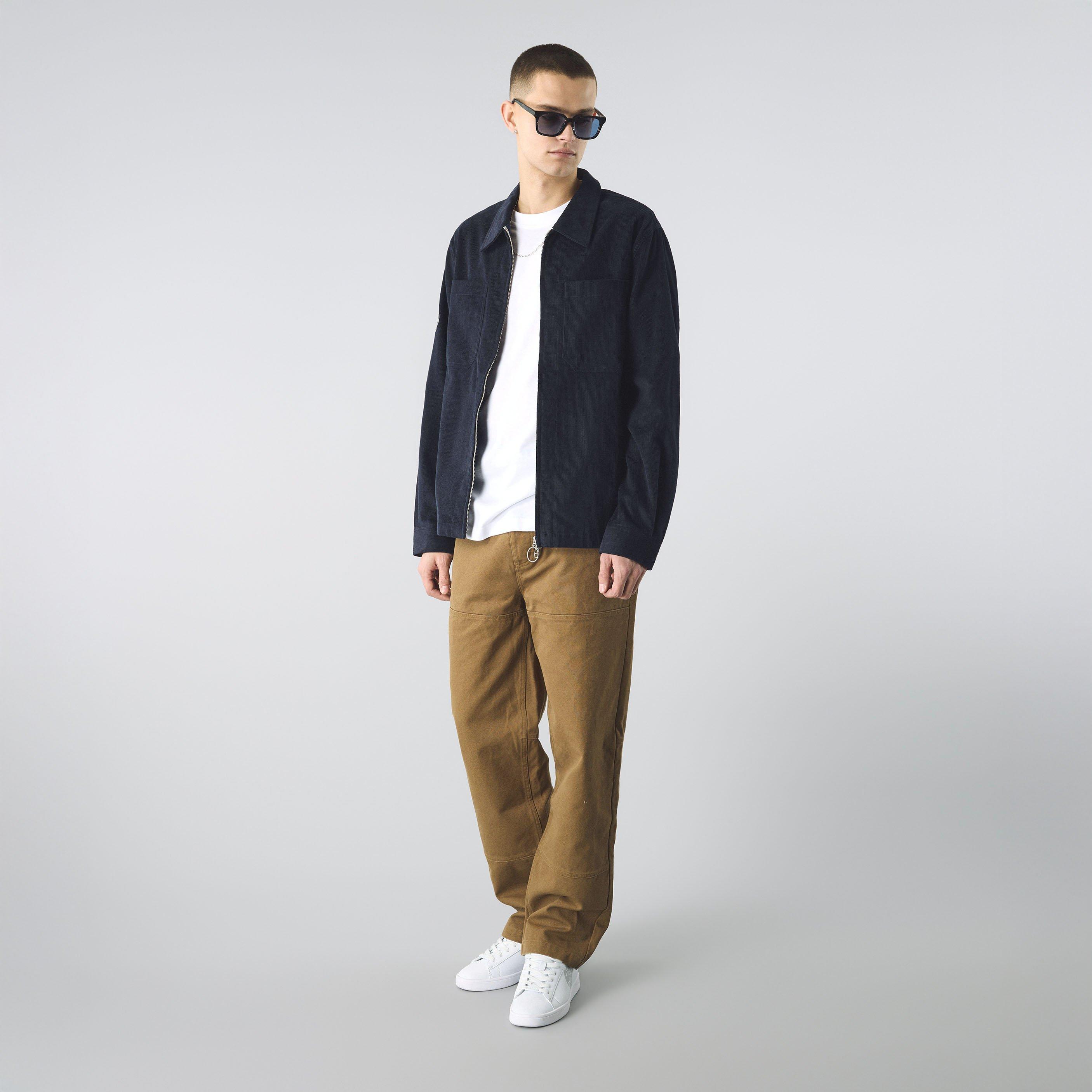 Navy - Pretty Green - Men's Prestwich Cord Textured Overshirt - 2