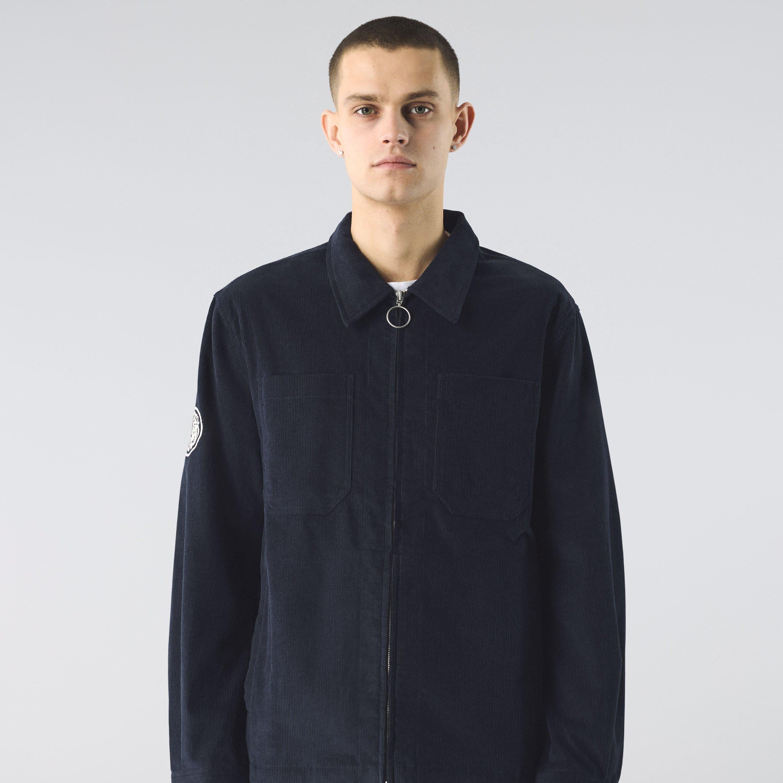 Navy - Pretty Green - Men's Prestwich Cord Textured Overshirt - 3