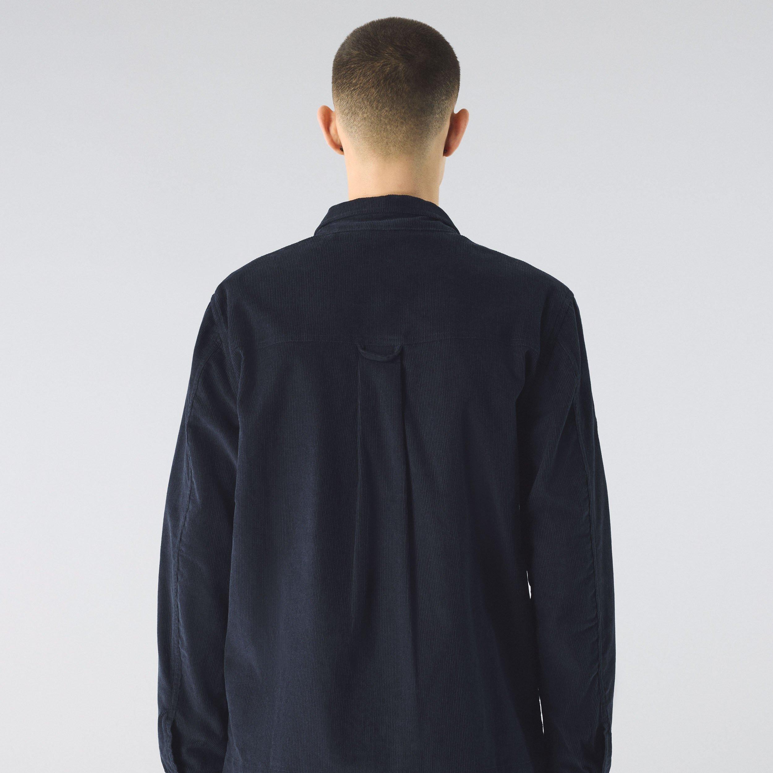 Navy - Pretty Green - Men's Prestwich Cord Textured Overshirt - 4