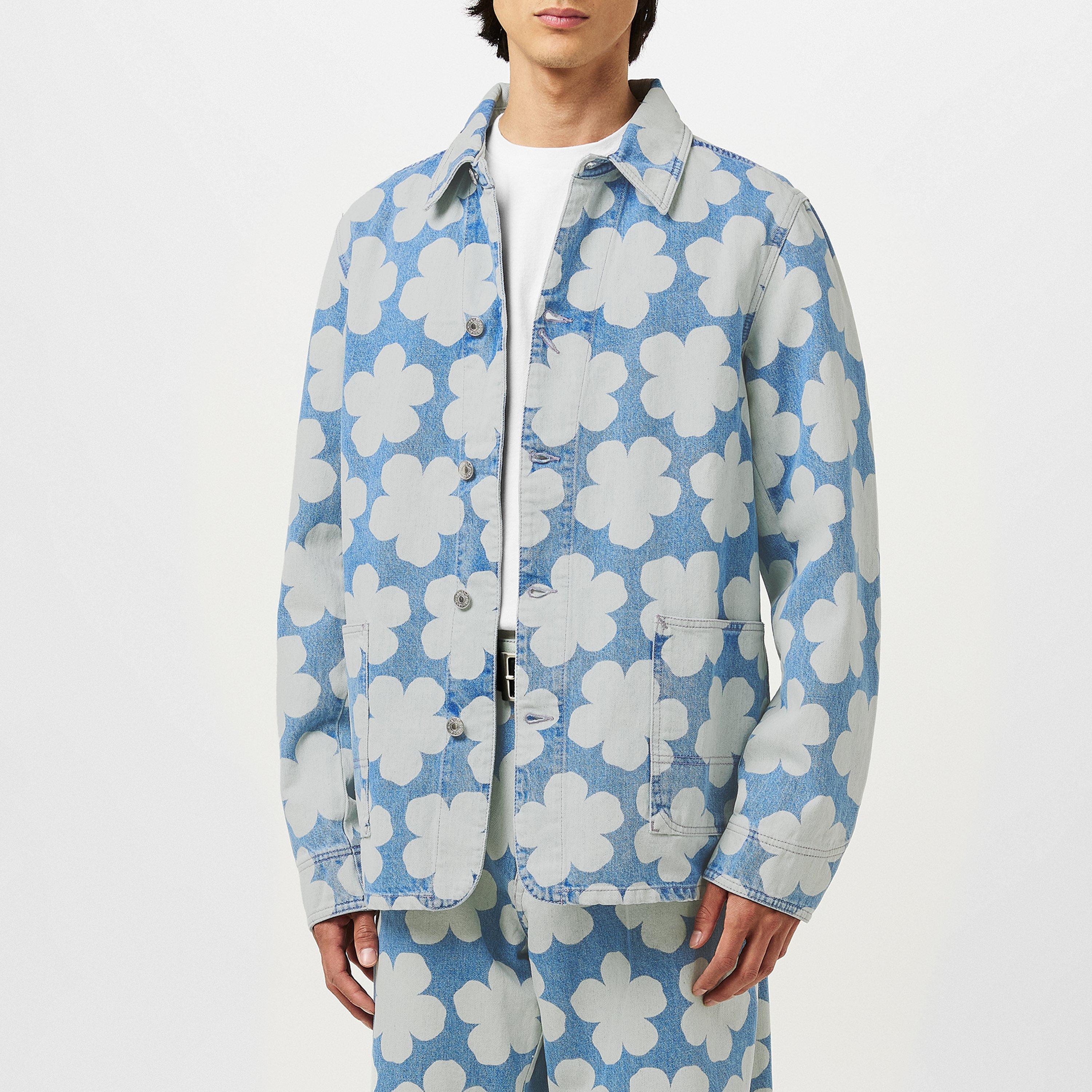 Blue - Kenzo - Men's  Workwear Structured Denim Jacket - 3