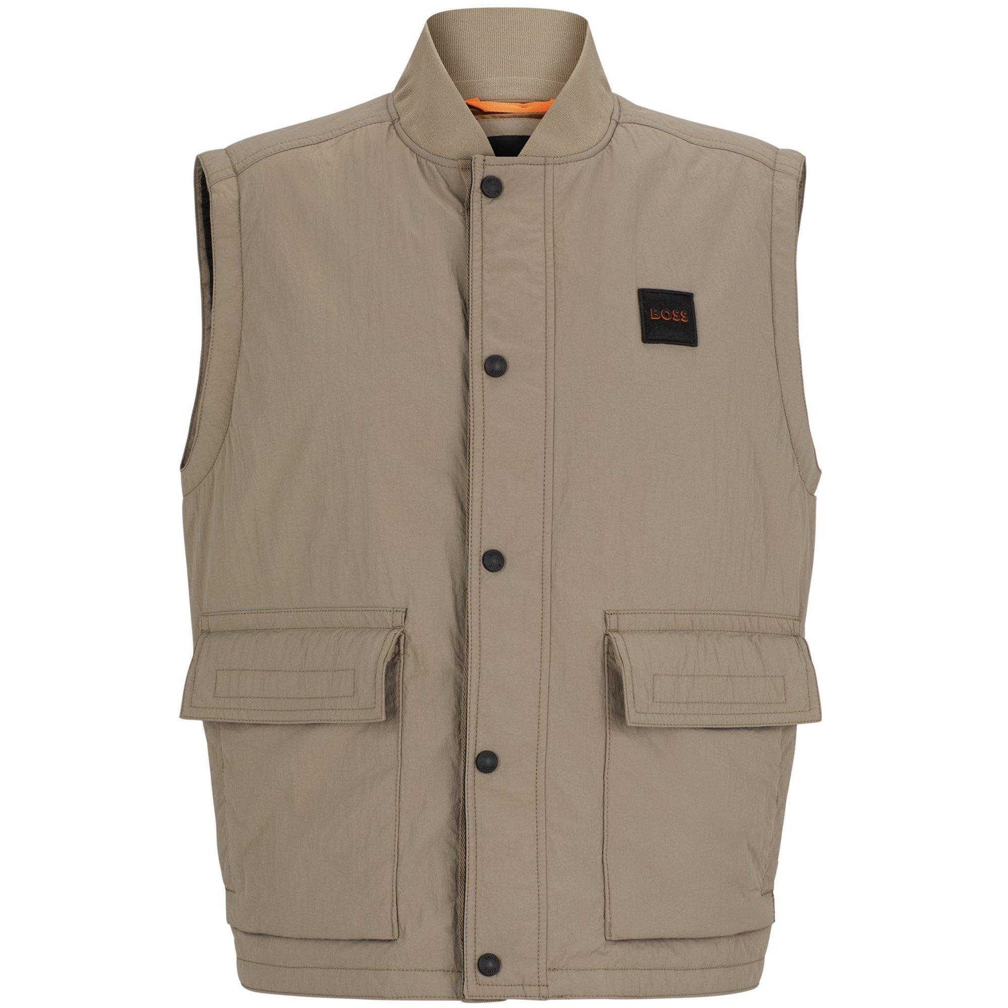 Open Brown 246 - Boss - Men's Ocomo1-W Orange Tailored Fit Sleeveless Gilet - 1