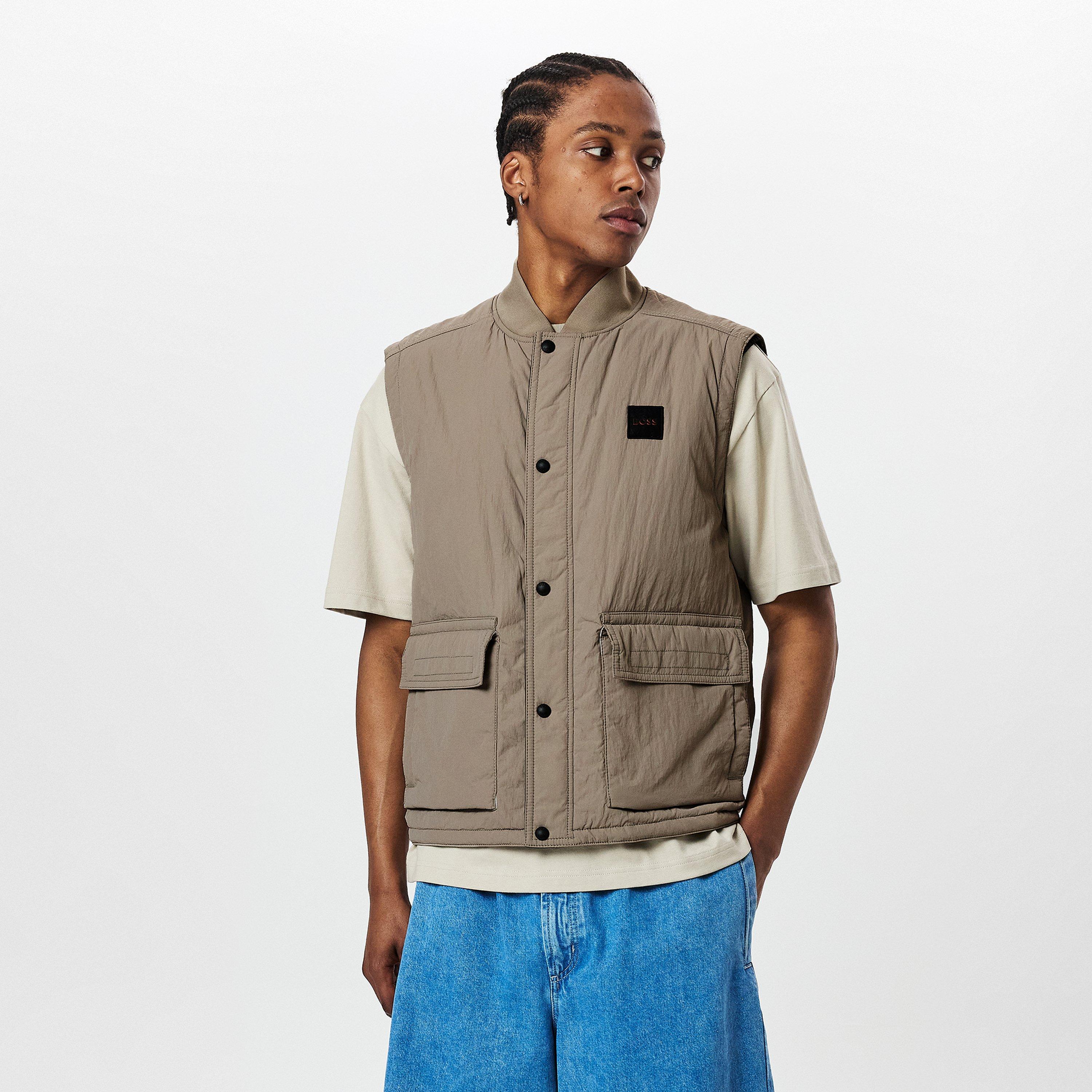 Open Brown 246 - Boss - Men's Ocomo1-W Orange Tailored Fit Sleeveless Gilet - 2