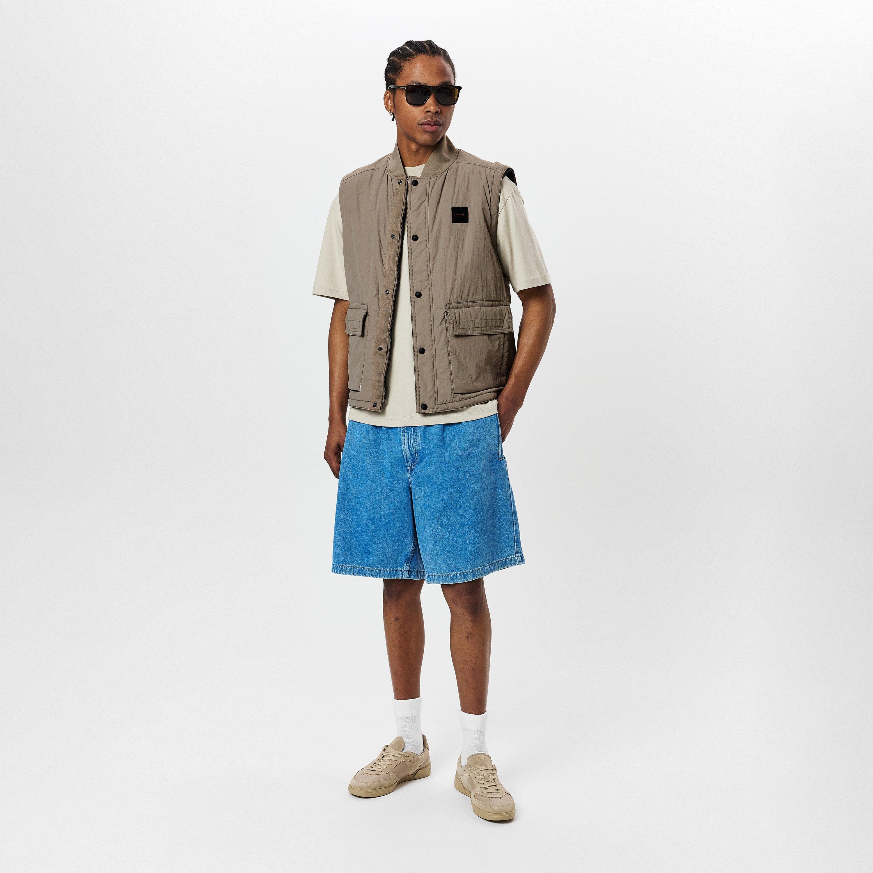 Open Brown 246 - Boss - Men's Ocomo1-W Orange Tailored Fit Sleeveless Gilet - 5