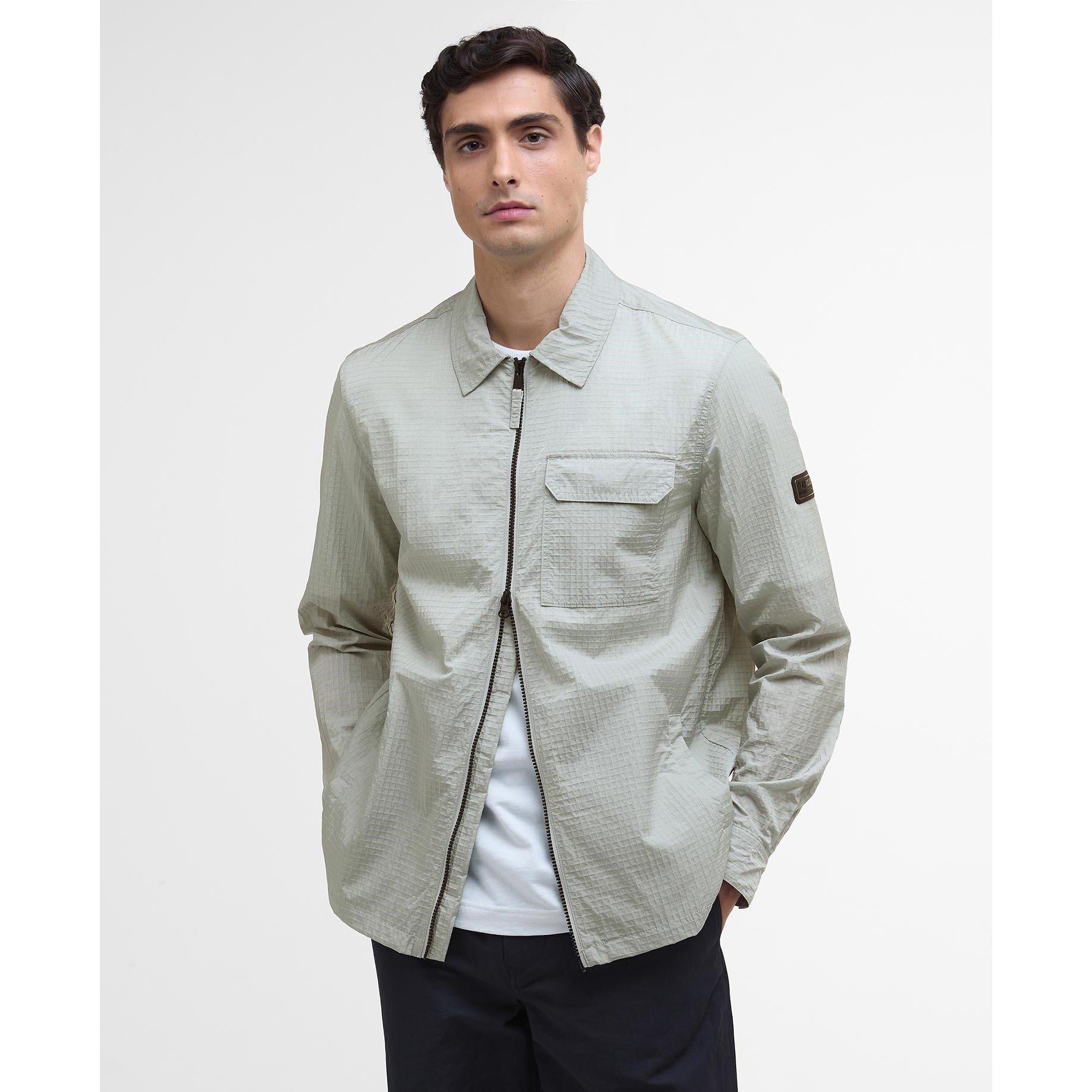 Mineral Grey - Barbour International - Men's Rosso Ripstop Long Sleeve Zip Overshirt - 2