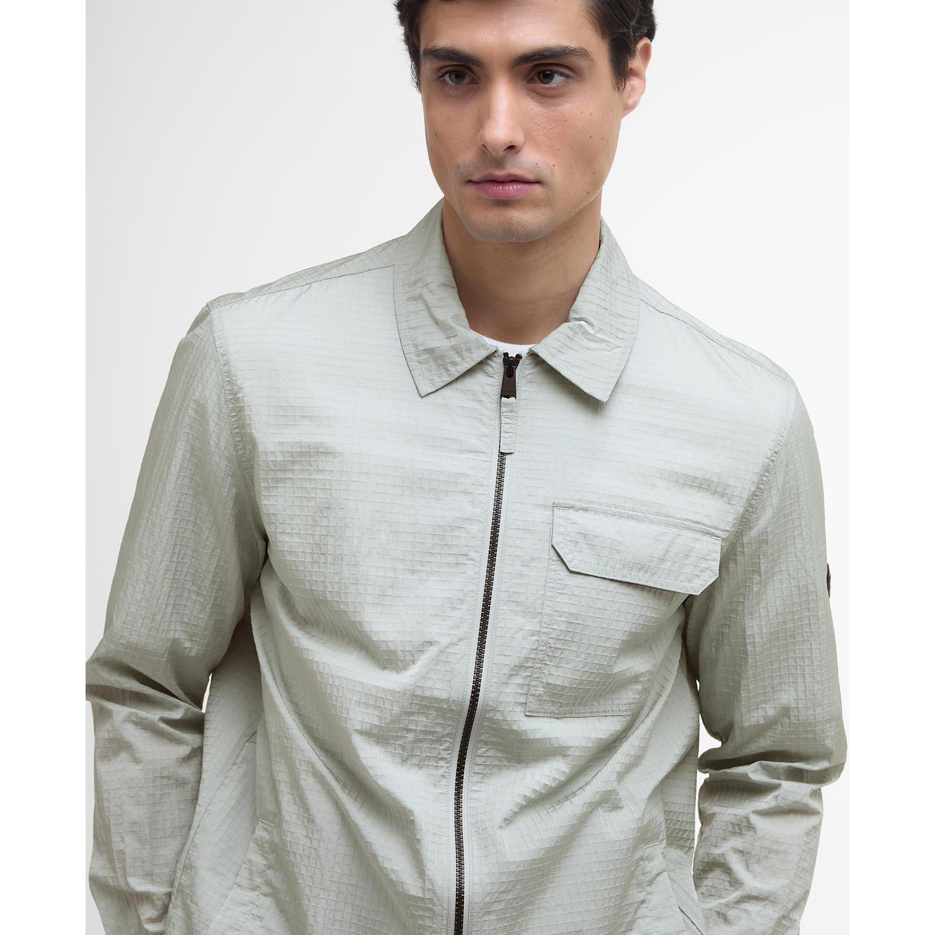 Mineral Grey - Barbour International - Men's Rosso Ripstop Long Sleeve Zip Overshirt - 4