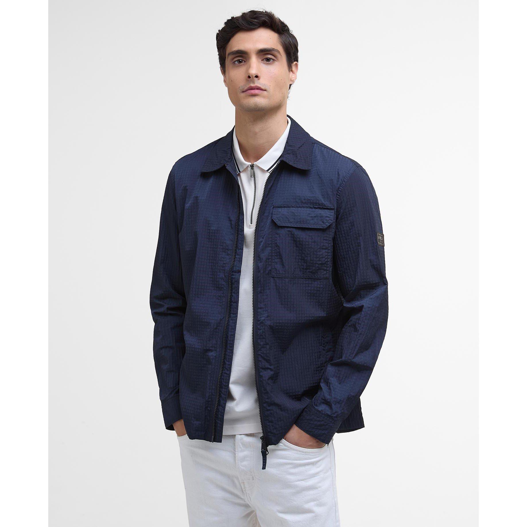 Navy NY94 - Barbour International - Men's Rosso Ripstop Long Sleeve Zip Overshirt - 2