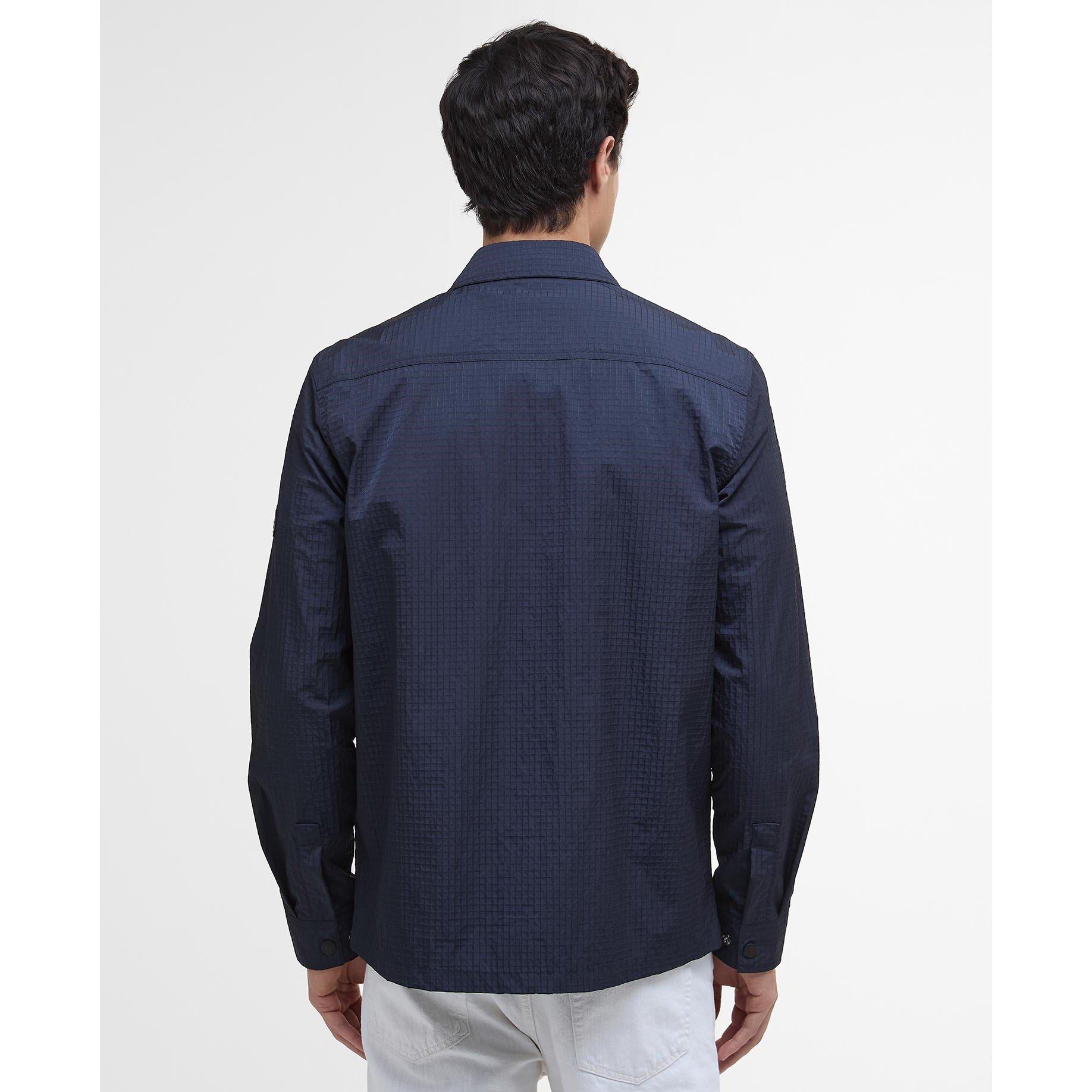 Navy NY94 - Barbour International - Men's Rosso Ripstop Long Sleeve Zip Overshirt - 3