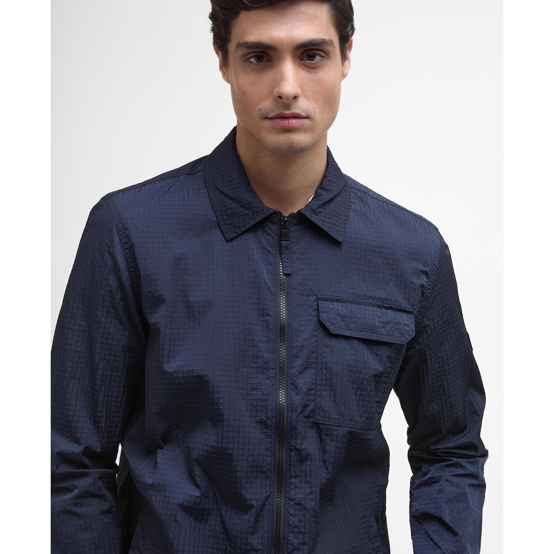 Navy NY94 - Barbour International - Men's Rosso Ripstop Long Sleeve Zip Overshirt - 4