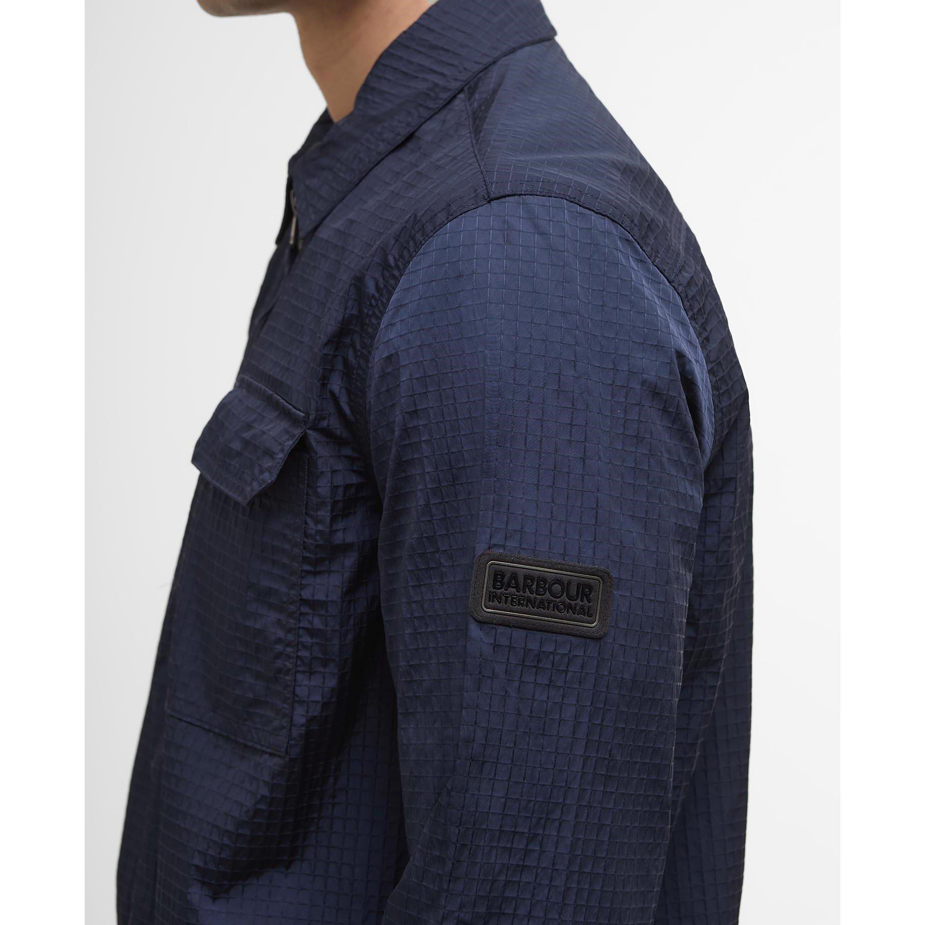 Navy NY94 - Barbour International - Men's Rosso Ripstop Long Sleeve Zip Overshirt - 6