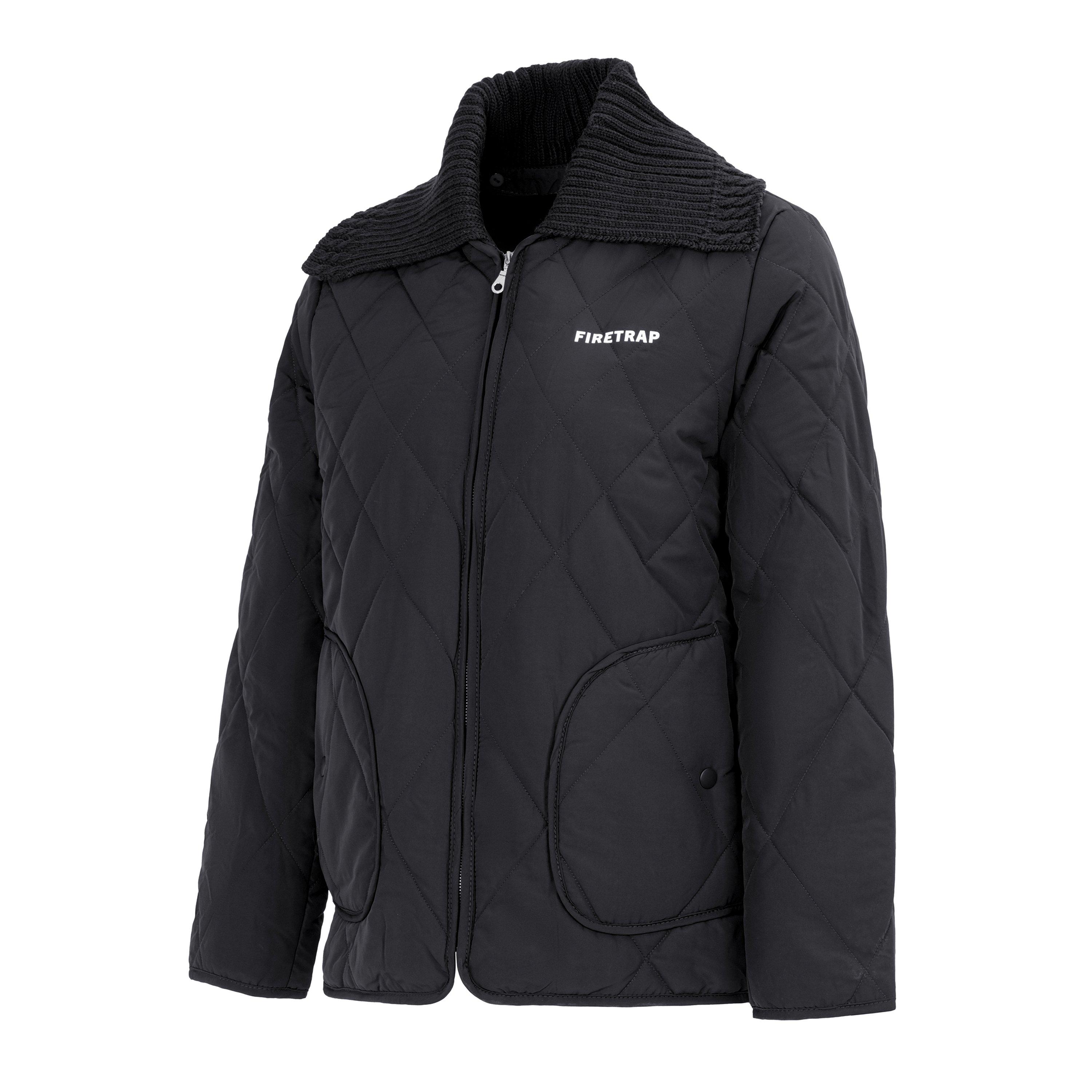 Zwart - Firetrap - Long Sleeve Hip Length Quilted Jacket - 3