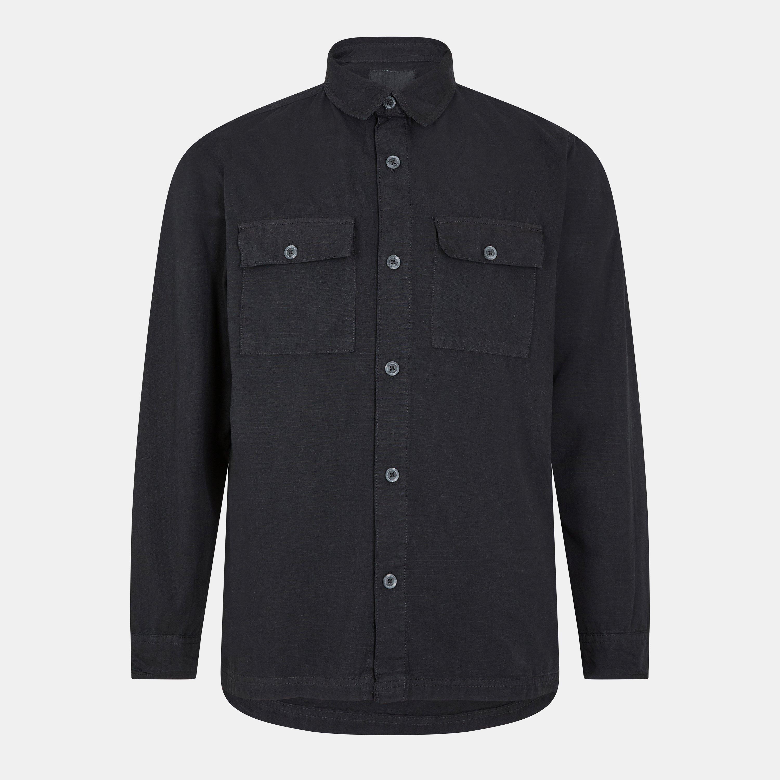 Black - Threadbare - Structured Overshirt - 1