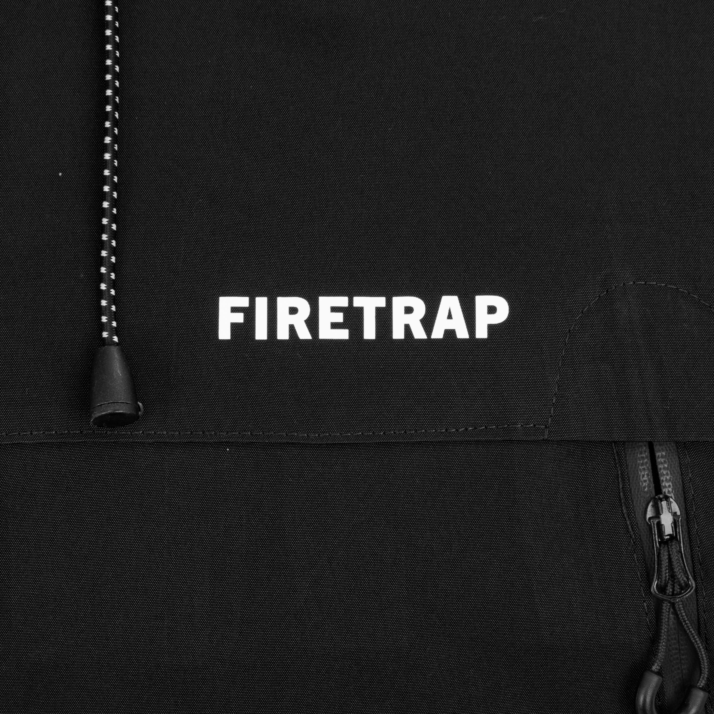 Black - Firetrap - Men's Windproof Hooded Long Sleeve Windbreaker - 4