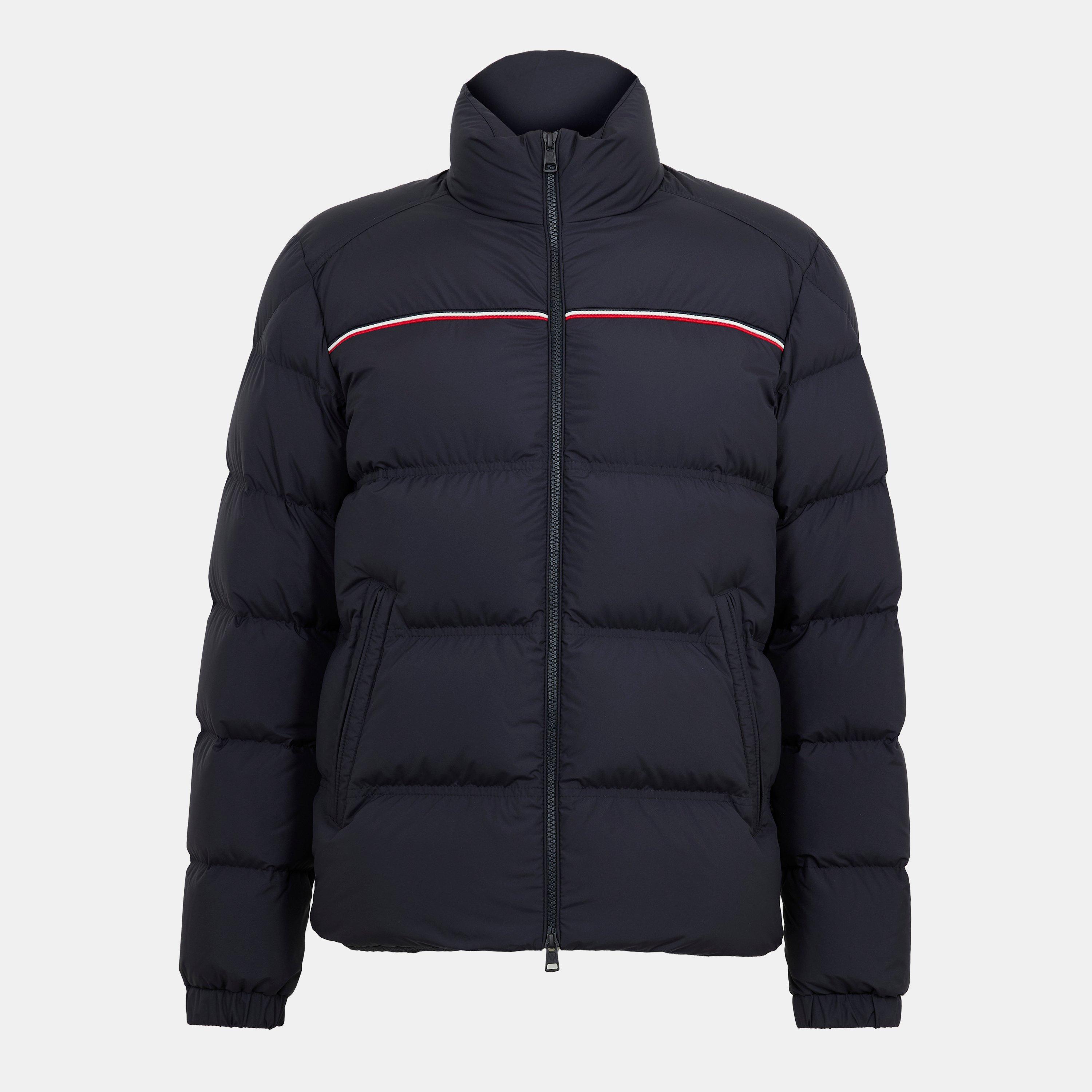 Moncler Men's Down Weather-Resistant Medium Puffer Jacket - Navy 778 - L