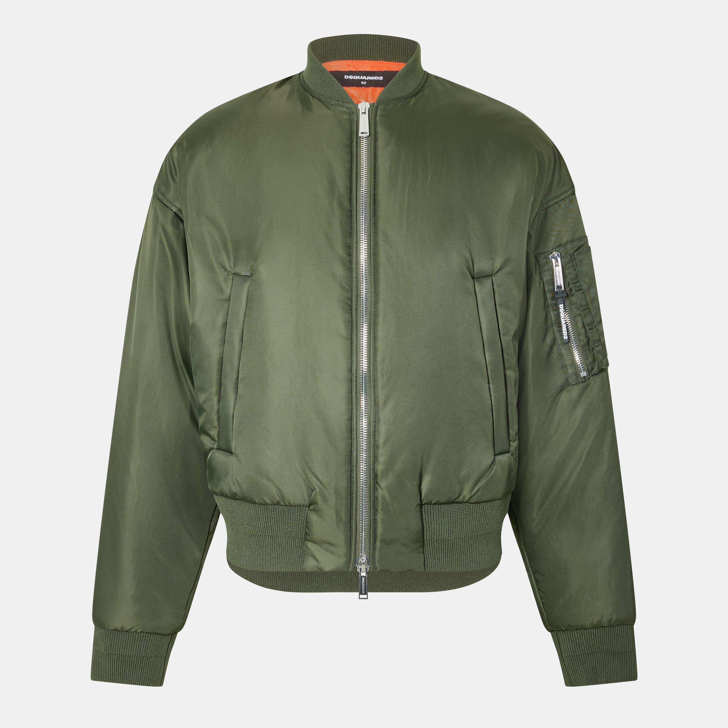 Miltary Green - DSquared2 - Mens 80s Bomber Jacket - 1