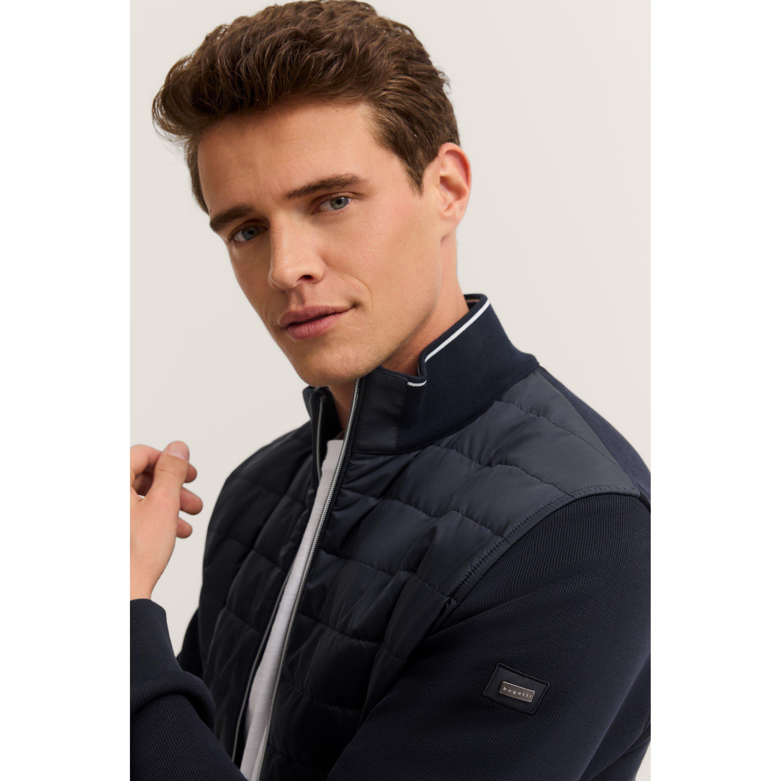 Navy - Bugatti - Men's Hybrid Jacket - 4