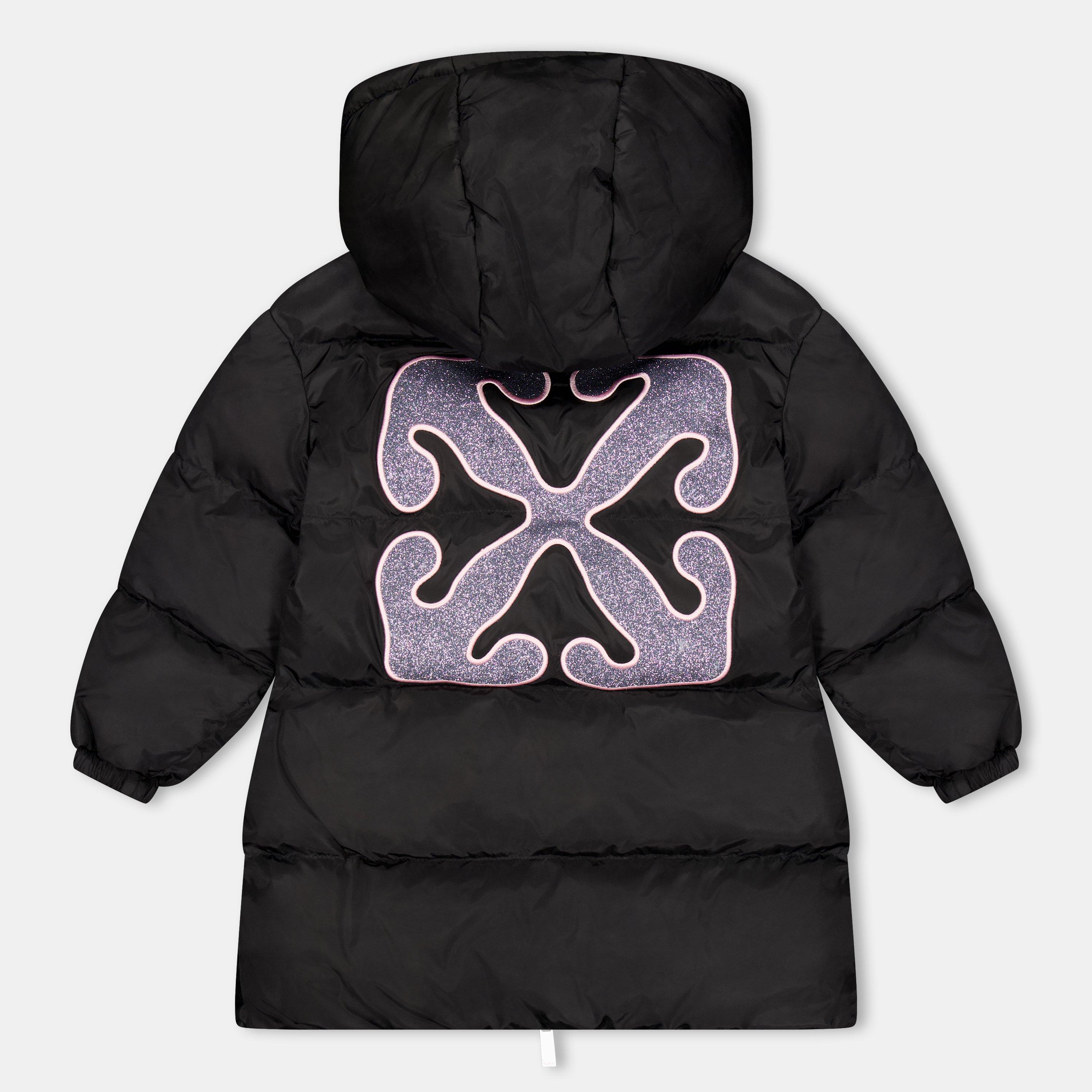 Glitter nero. - Off White - Kids Short Puffer Jacket - 2