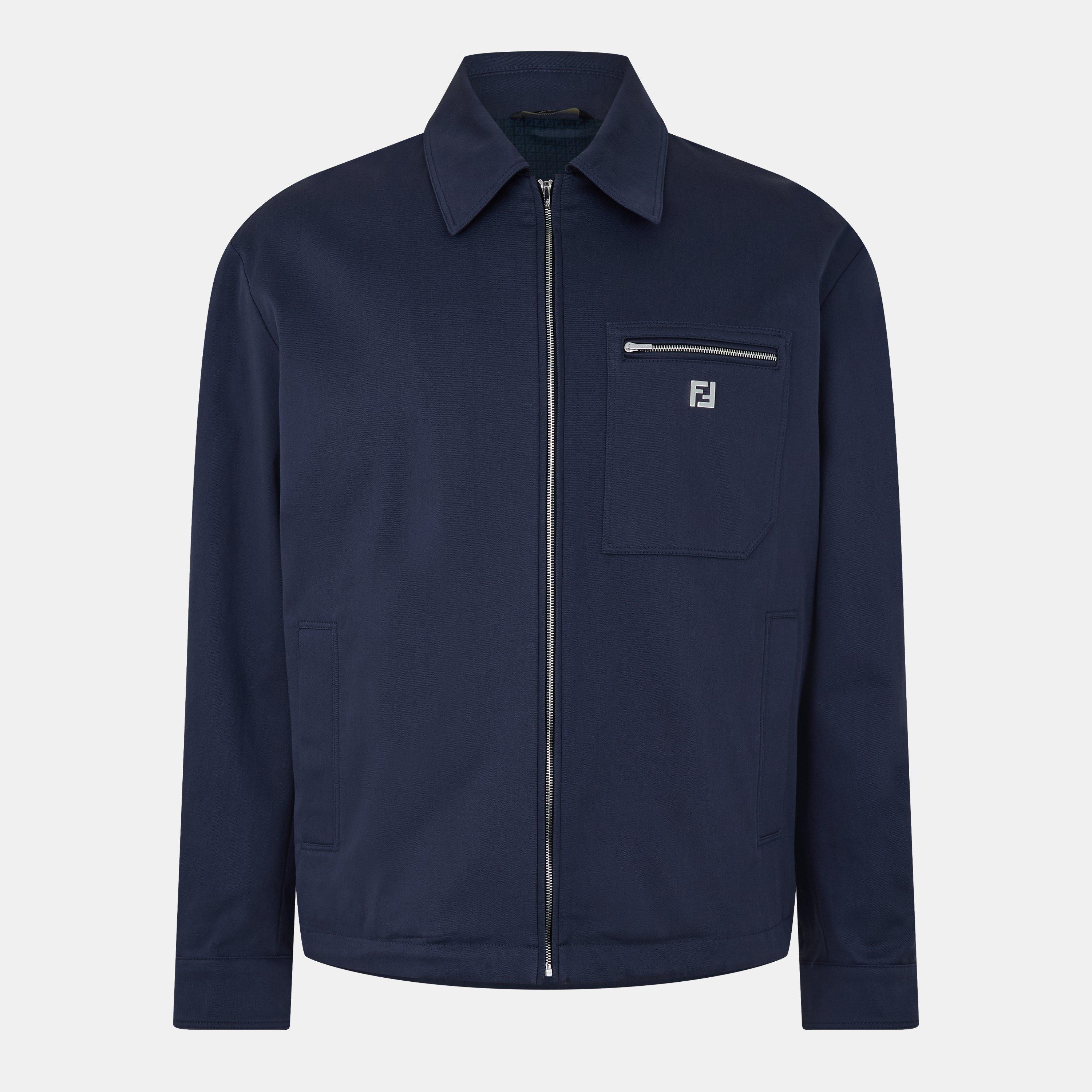 Blue - Fendi - Men's Structured Concealed Closure Coach Jacket - 1
