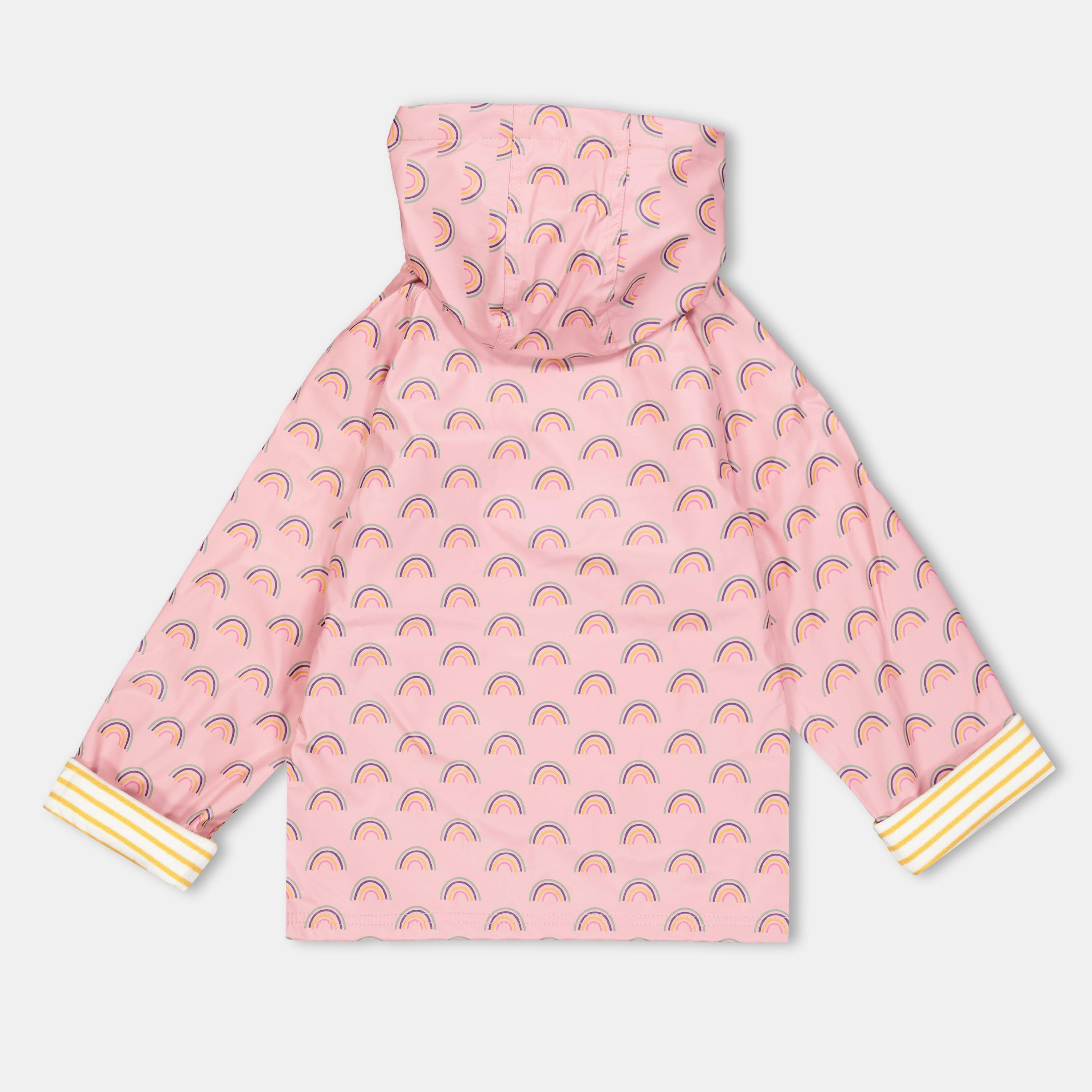 Bleg lyserød - Lilly and Sid - Rainbow Water-Resistant Rain Anorak - 2