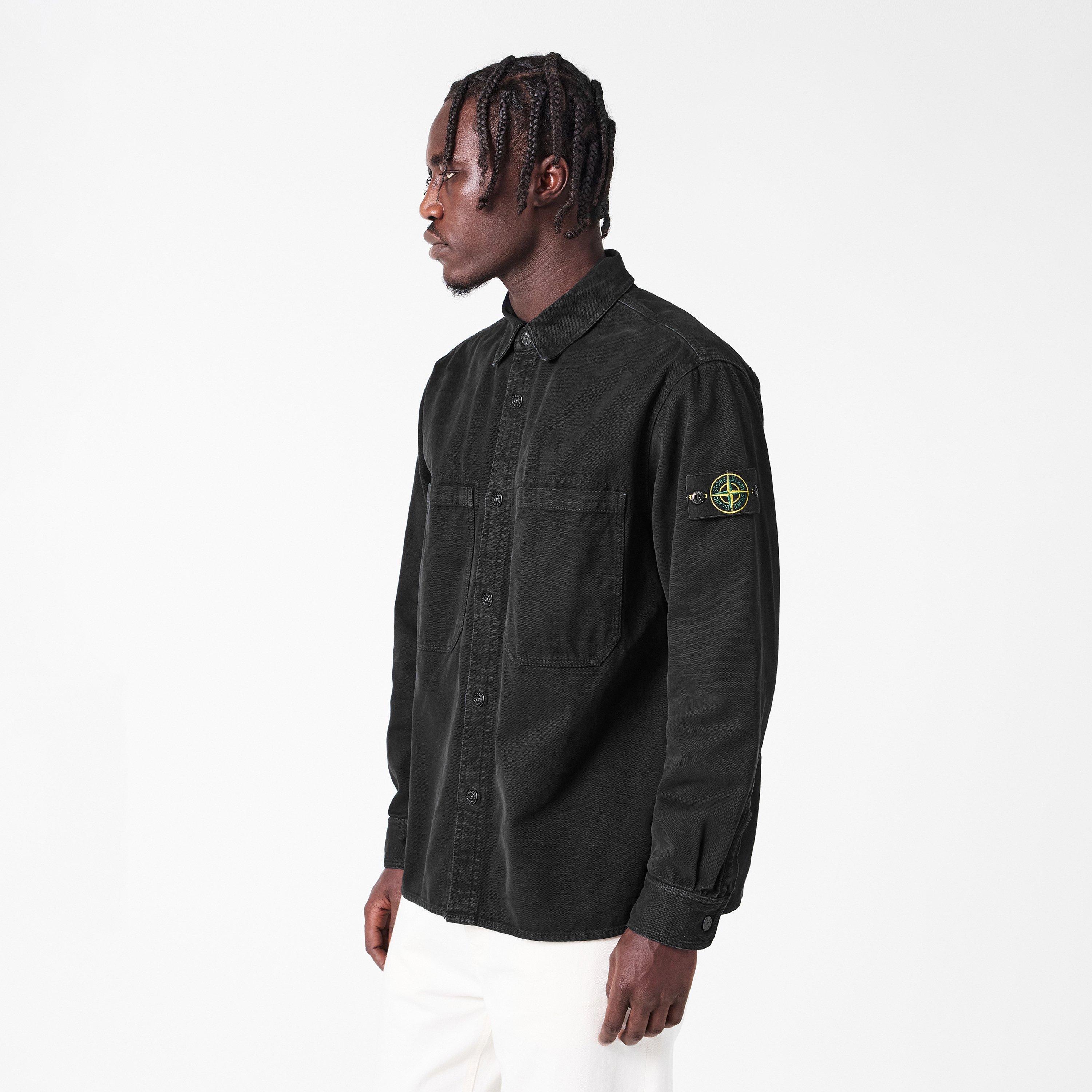 Nero V0129 - Stone Island - Men's Button Overshirt - 3