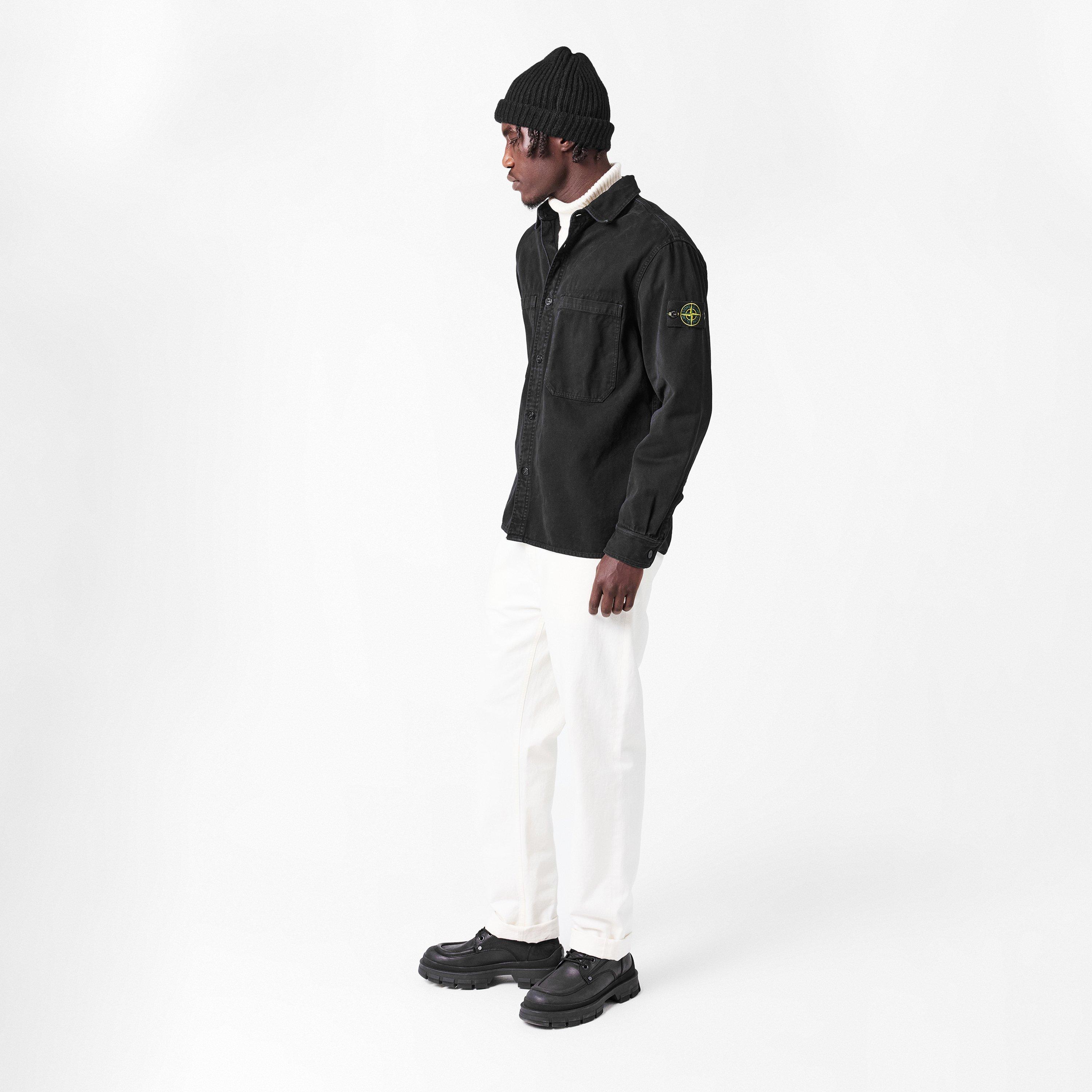 Nero V0129 - Stone Island - Men's Button Overshirt - 6