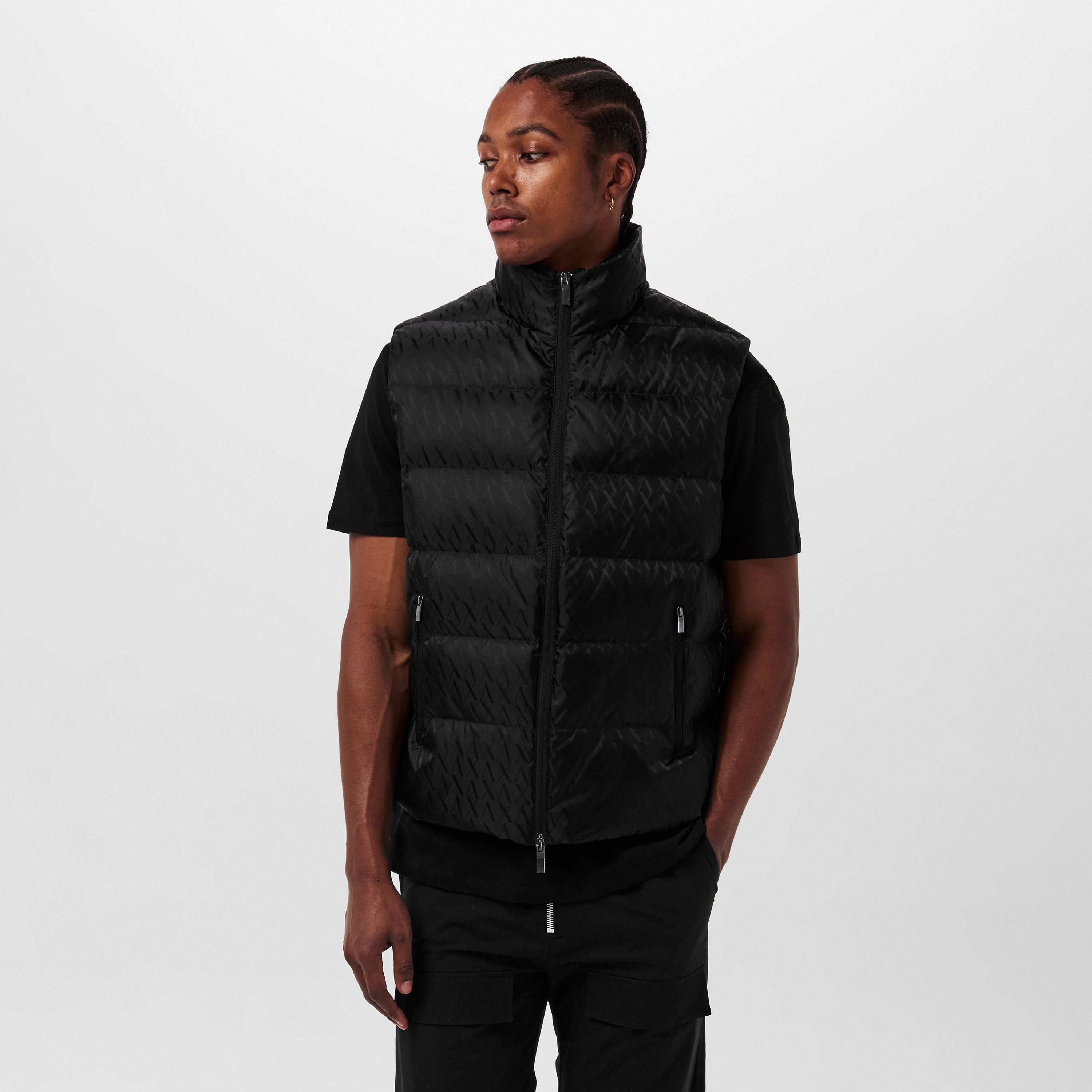 Negro - Armani Exchange - Men's Down Quilted Sleeveless Gilet - 3