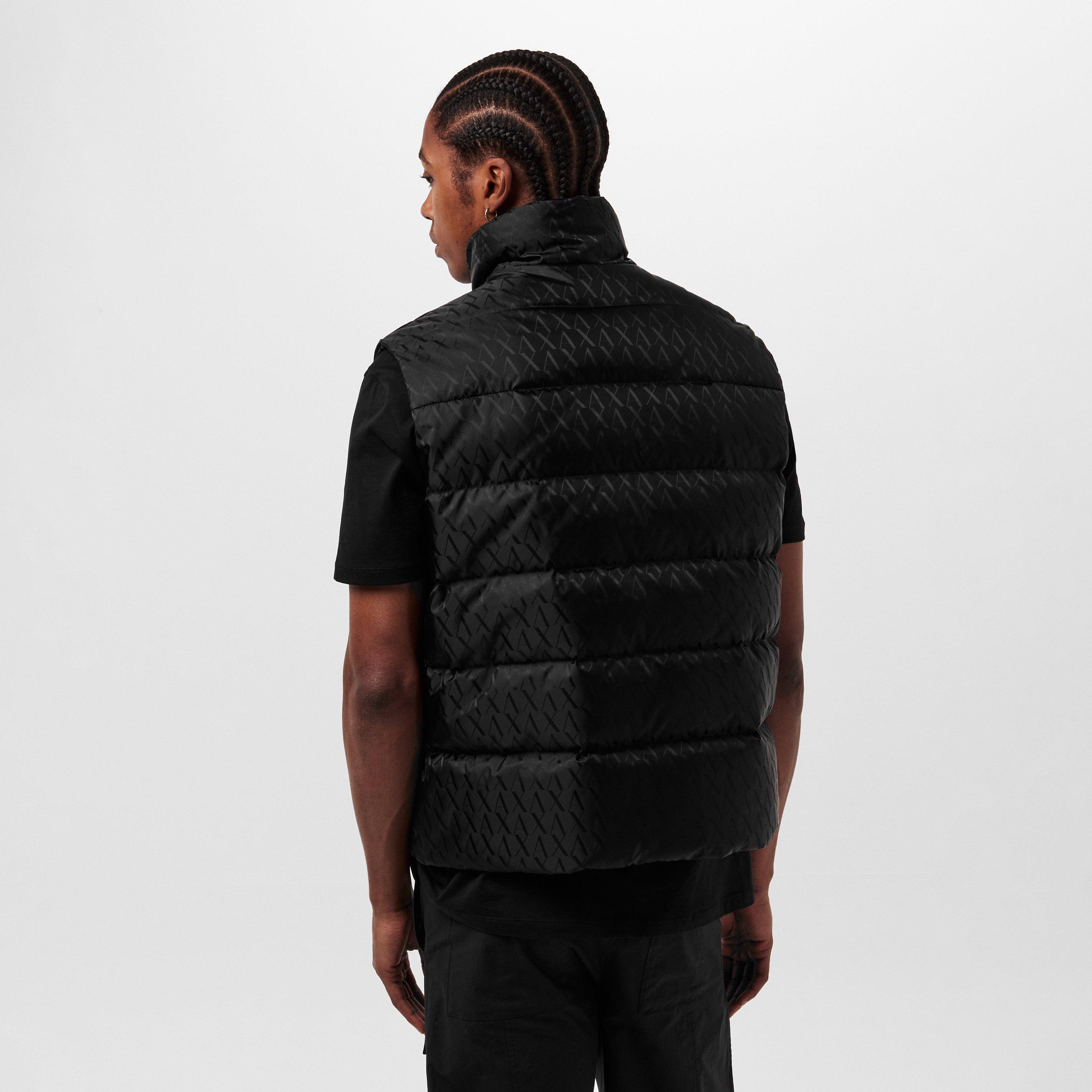 Negro - Armani Exchange - Men's Down Quilted Sleeveless Gilet - 4