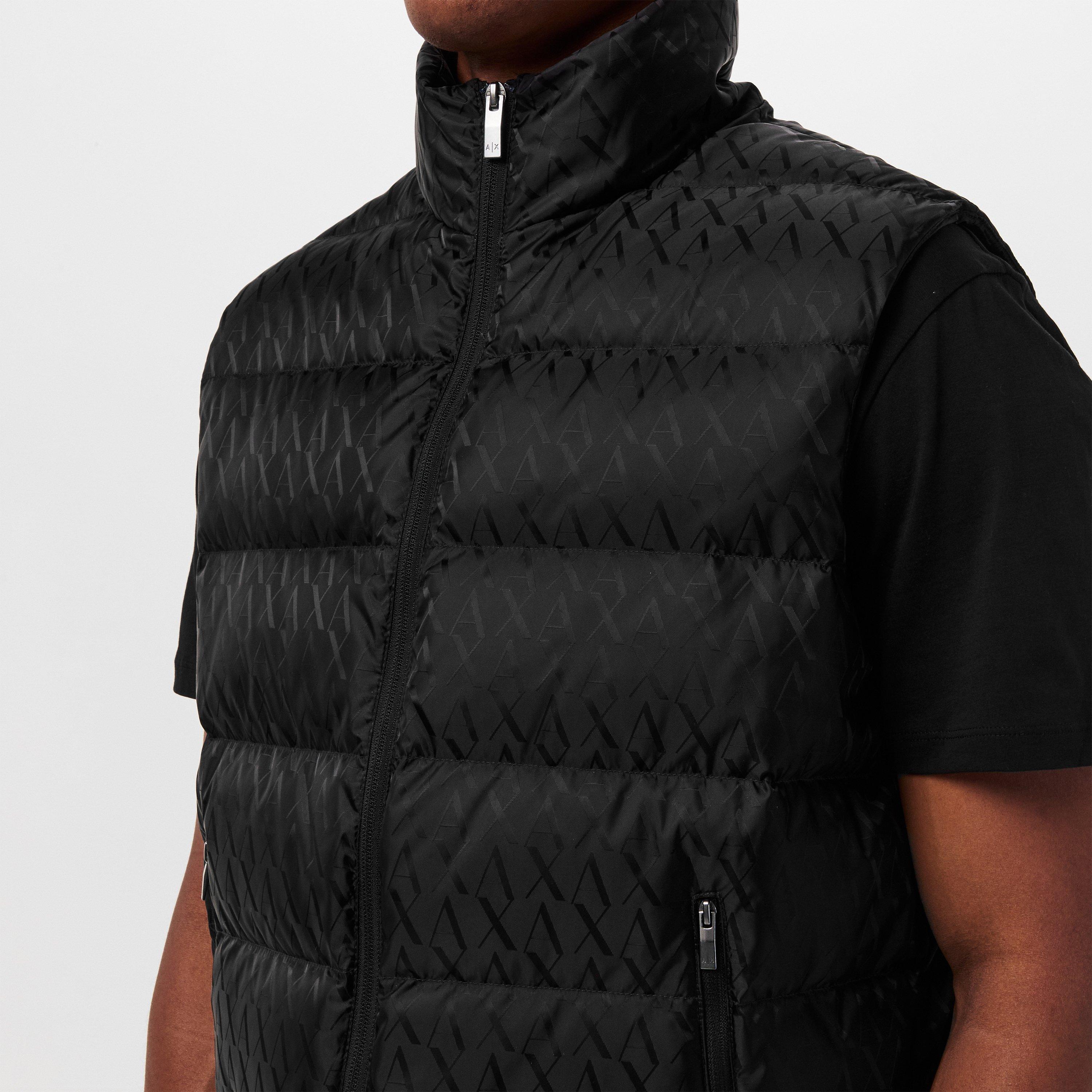 Negro - Armani Exchange - Men's Down Quilted Sleeveless Gilet - 5