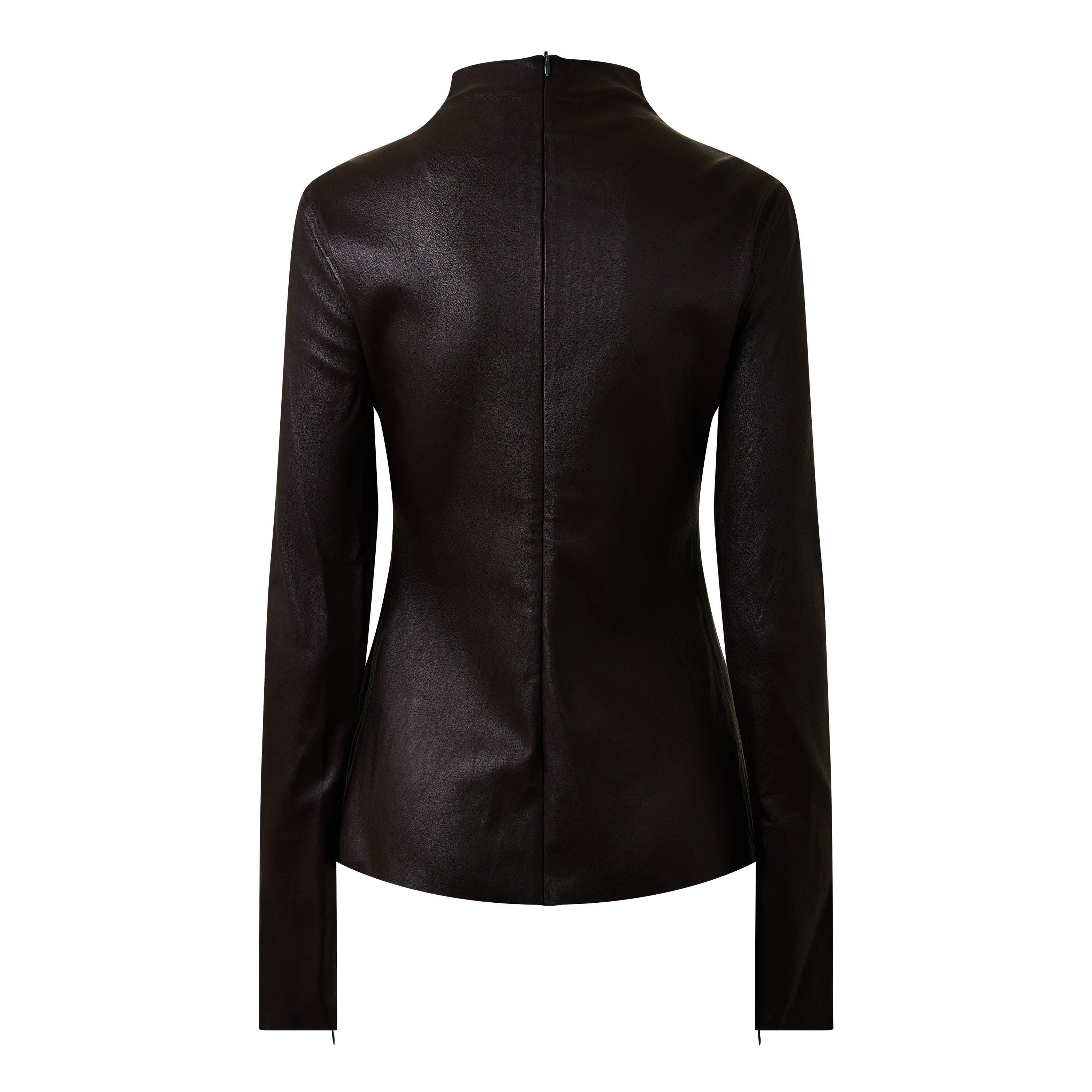 Chocolate - Bottega Veneta - Women's  Structured Tailored Fit Leather Jacket - 2