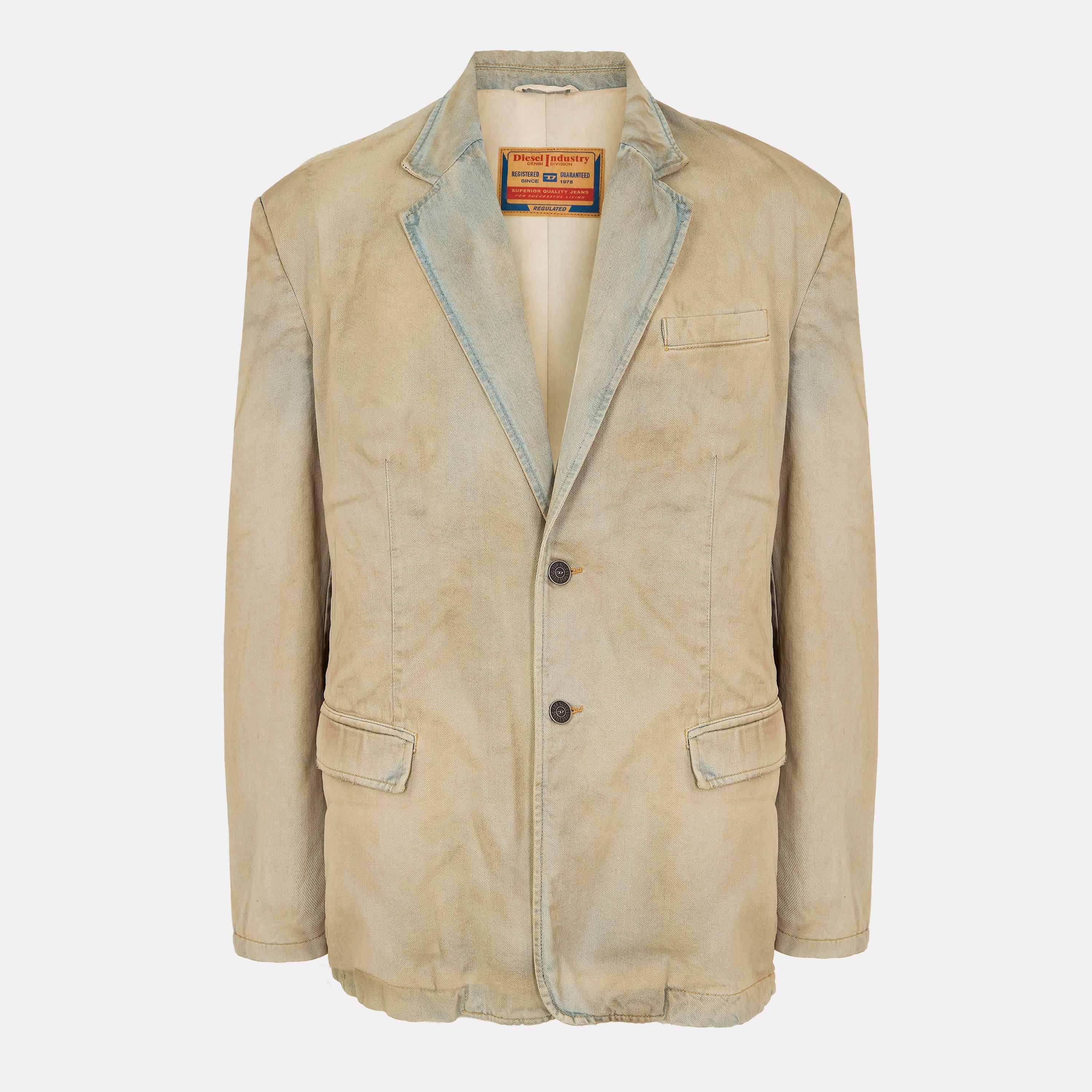 Blue Denim - Diesel - Men's Structured Button-Front Denim Jacket - 1