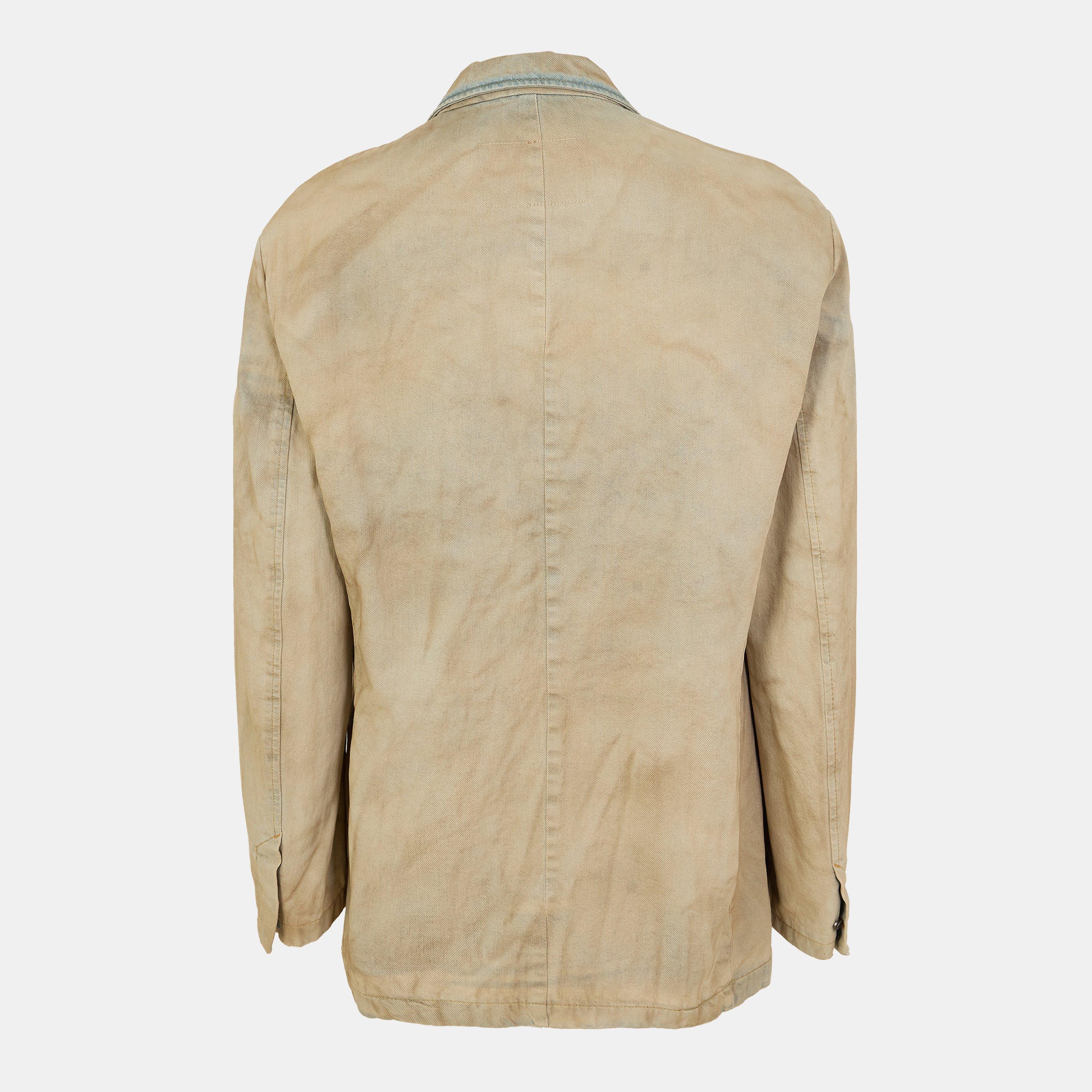 Blue Denim - Diesel - Men's  Button-Through Structured Fit Denim Jacket - 2