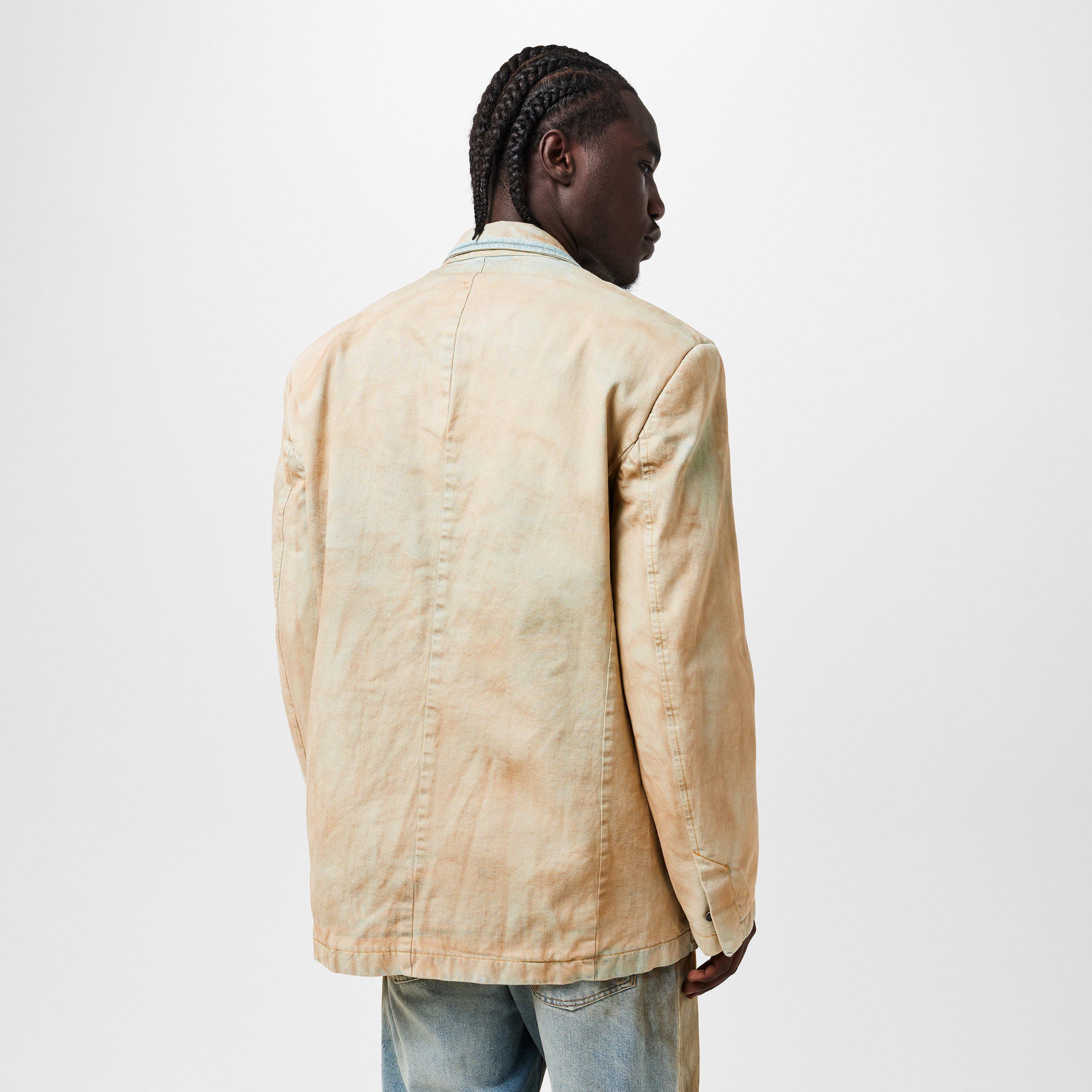 Blue Denim - Diesel - Men's  Button-Through Structured Fit Denim Jacket - 4