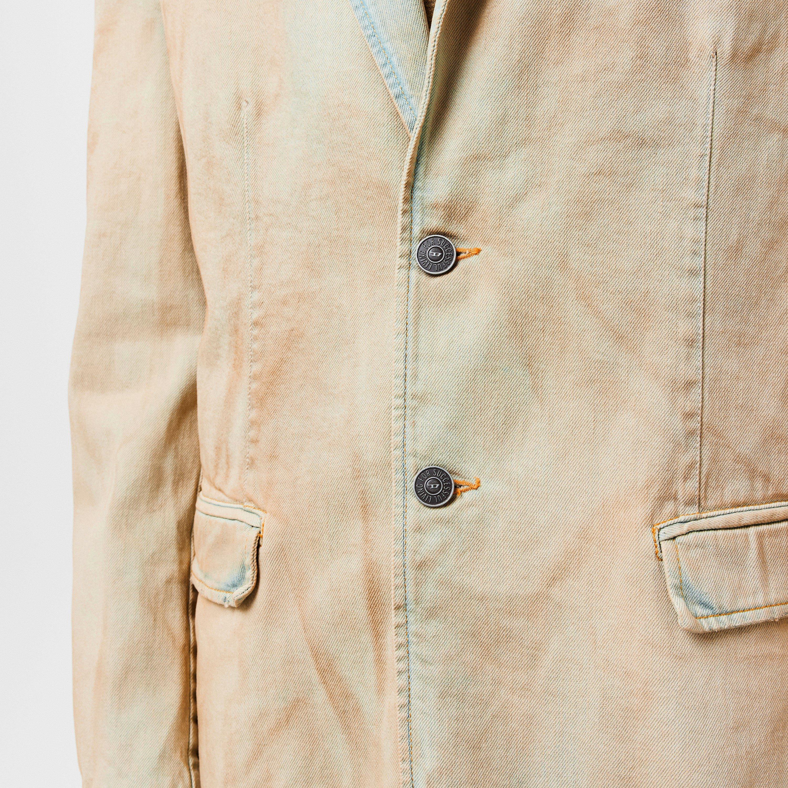 Blue Denim - Diesel - Men's  Button-Through Structured Fit Denim Jacket - 5