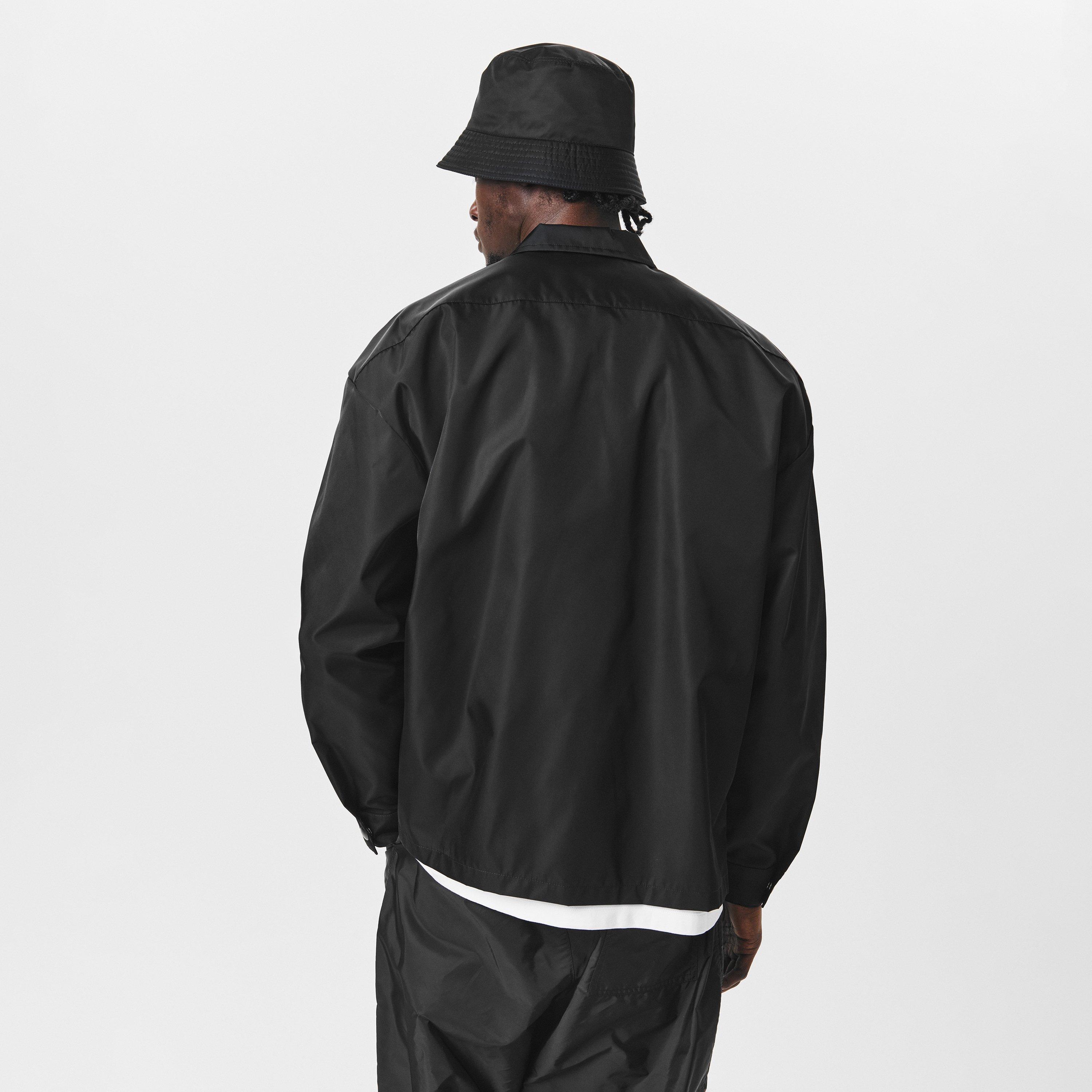Black - Prada - Men's Re-Nylon Long Sleeve Overshirt - 4
