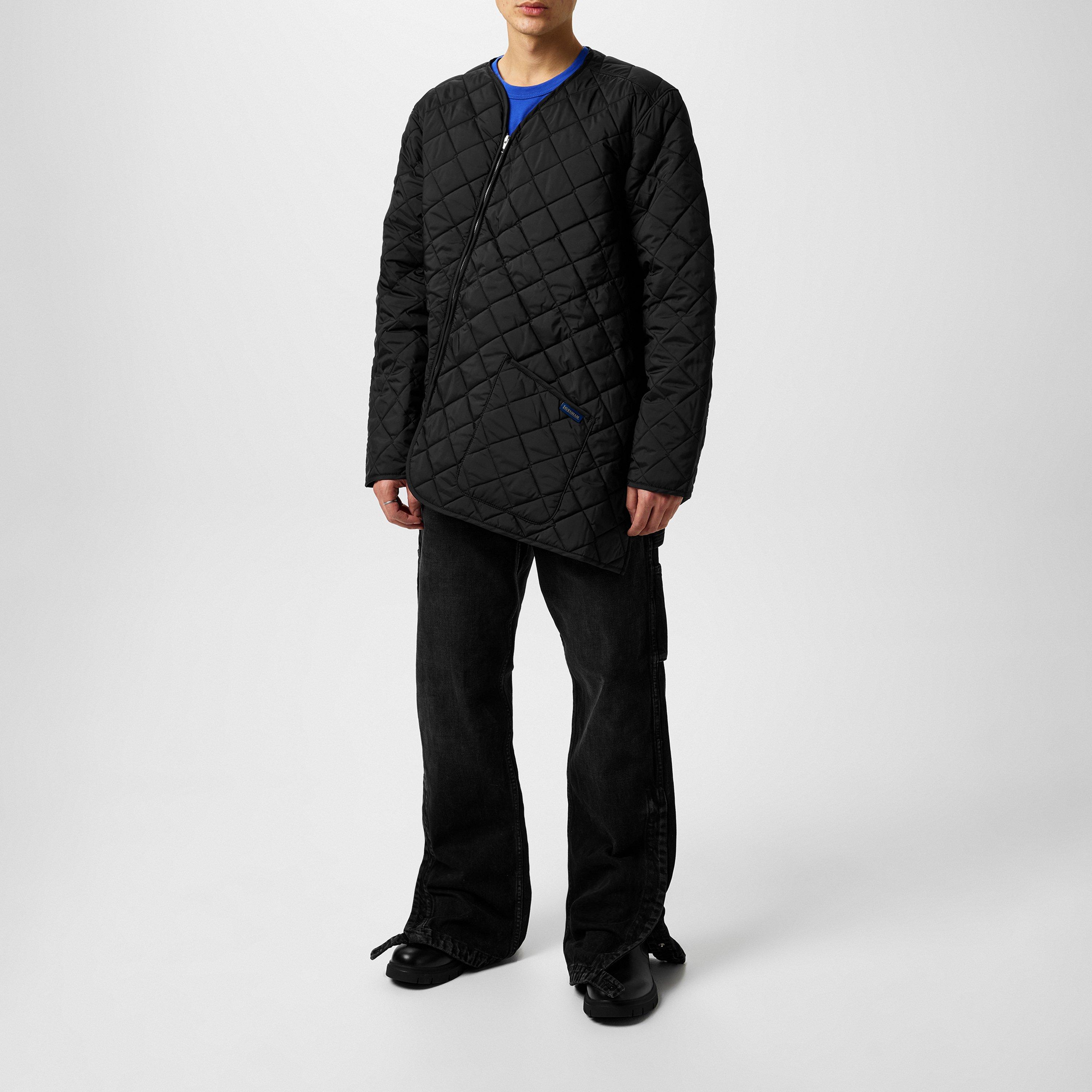 Black - Comme des Garcons Shirt - Men's Asymmetrical Long Sleeve Quilted Jacket - 6