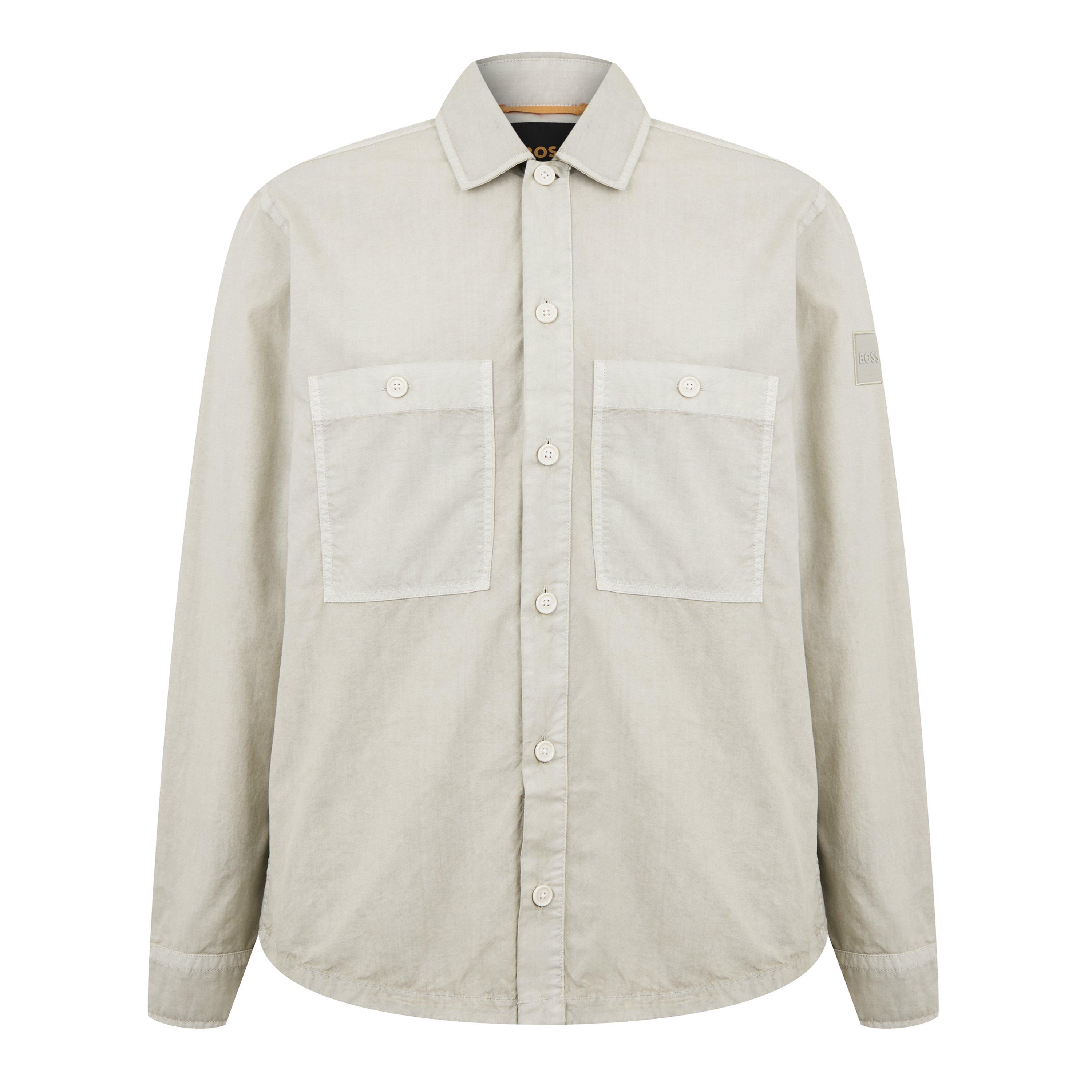 Light Beige 271 - Boss - Men's Locky2 M  Orange Structured Overshirt - 7