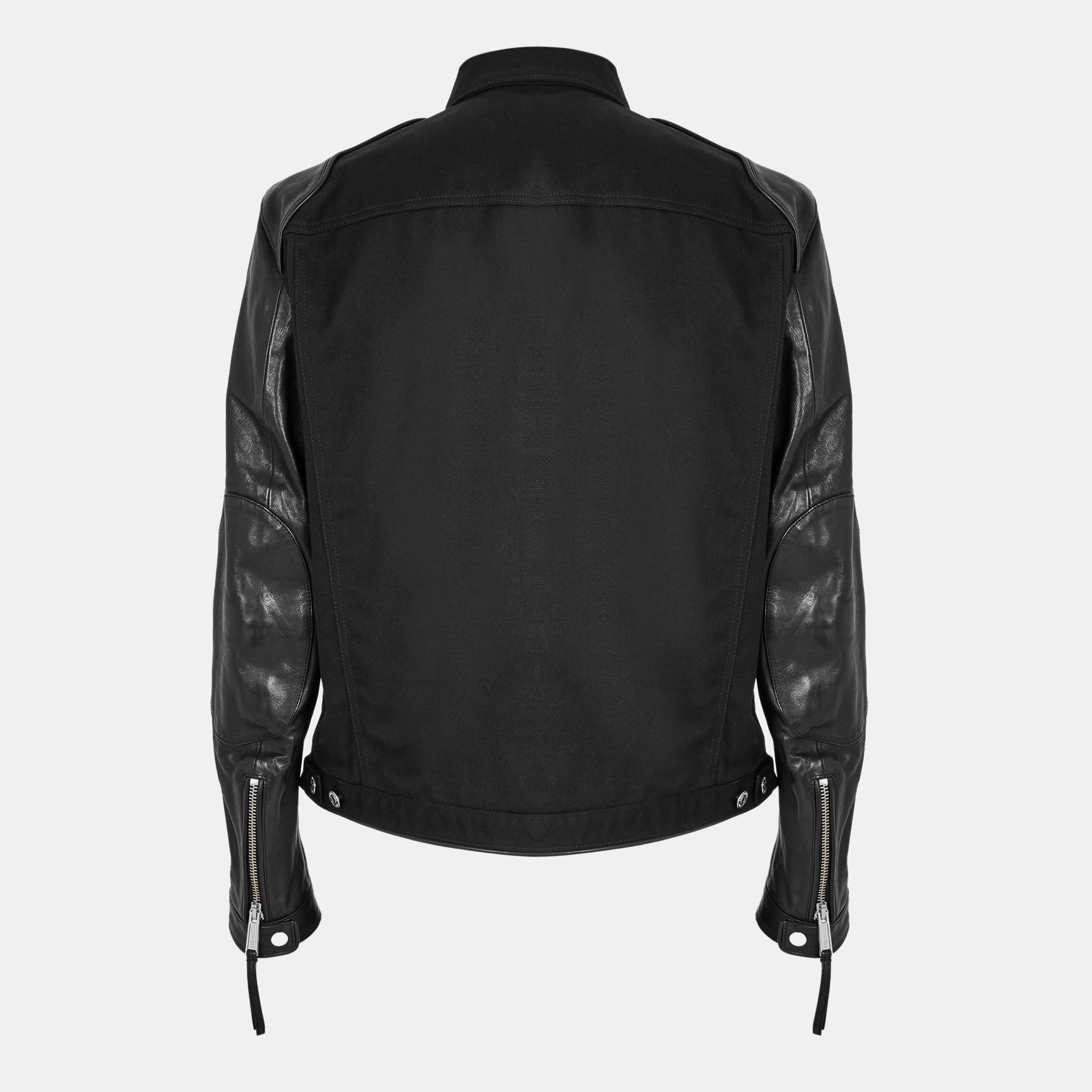 Black - DSquared2 - Men's Leather Slim Fit Jacket - 2