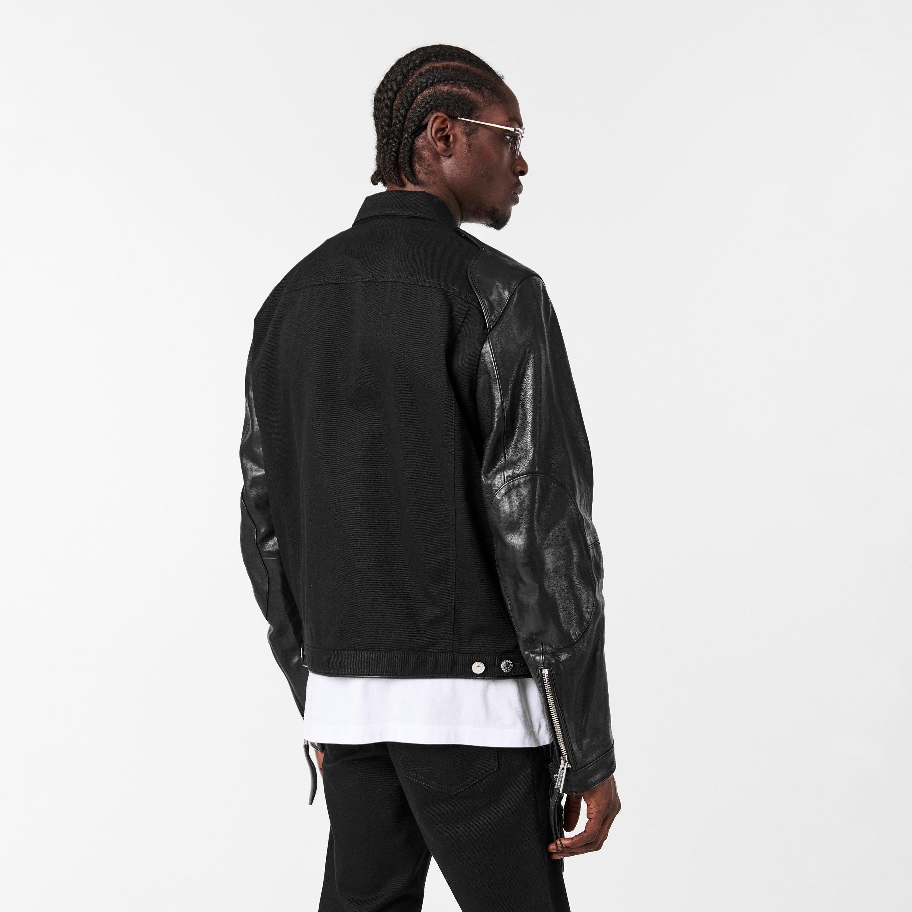 Black - DSquared2 - Men's Leather Slim Fit Jacket - 4