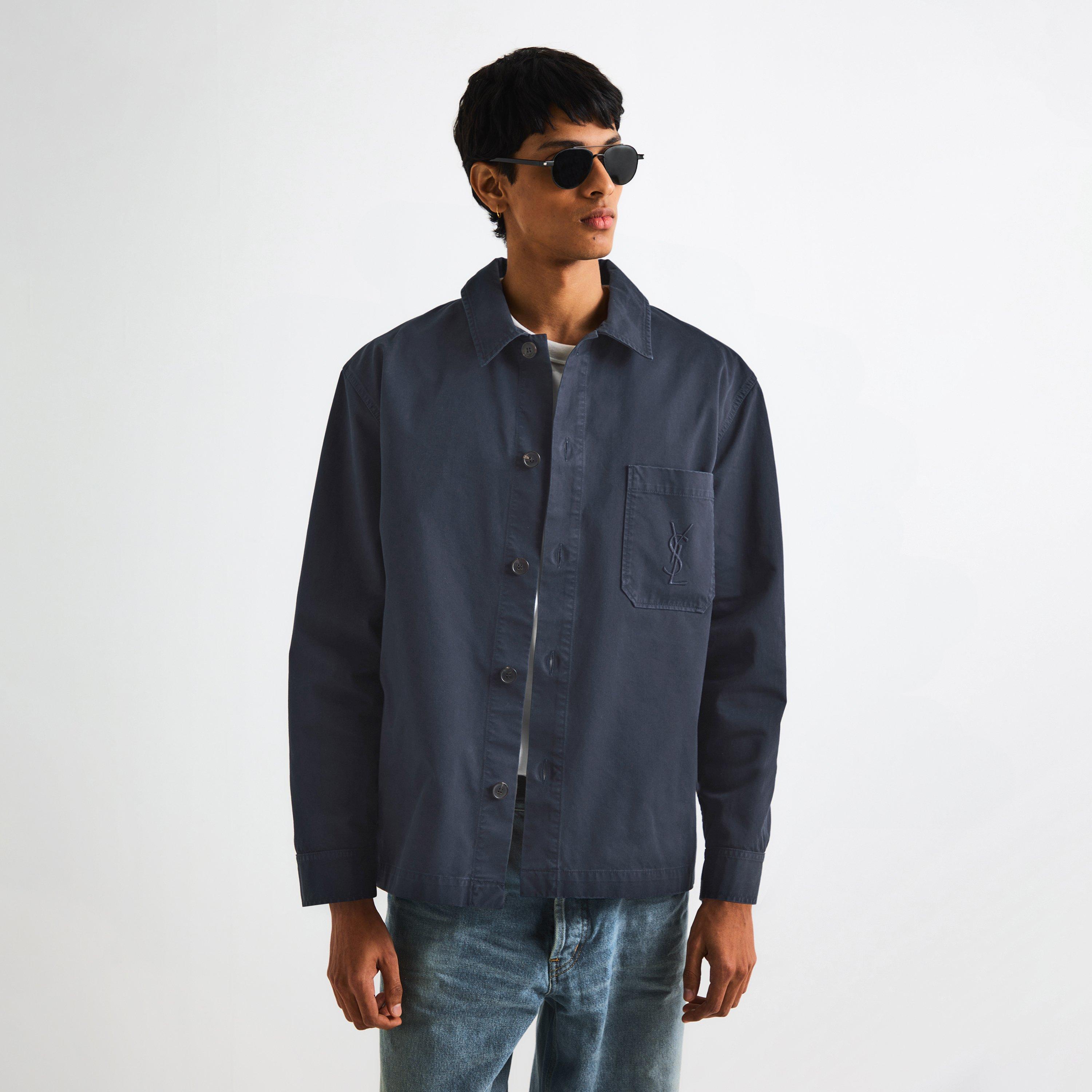 Navy - Saint Laurent - Men's YSL Pocket Overshirt - 3