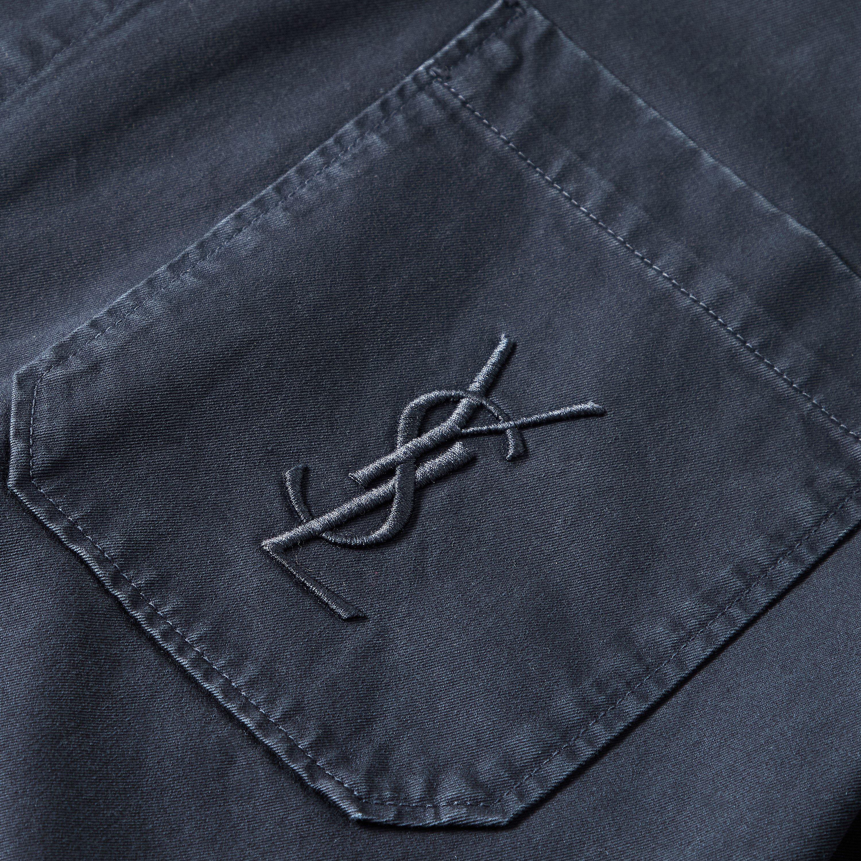 Navy - Saint Laurent - Men's YSL Pocket Overshirt - 3