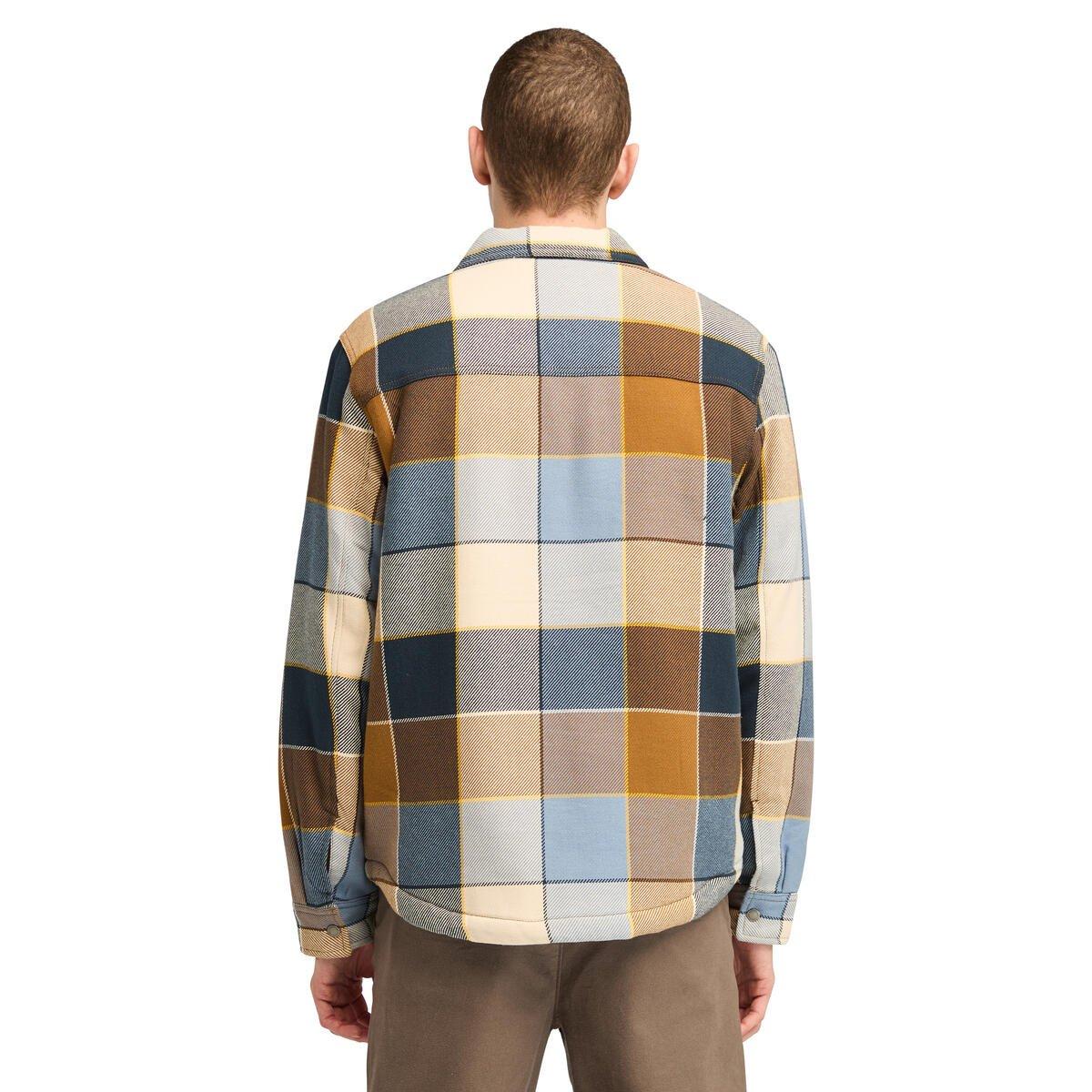 Dark Wheat - Timberland - Men's Sherpa Lined Plaid Overshirt - 5